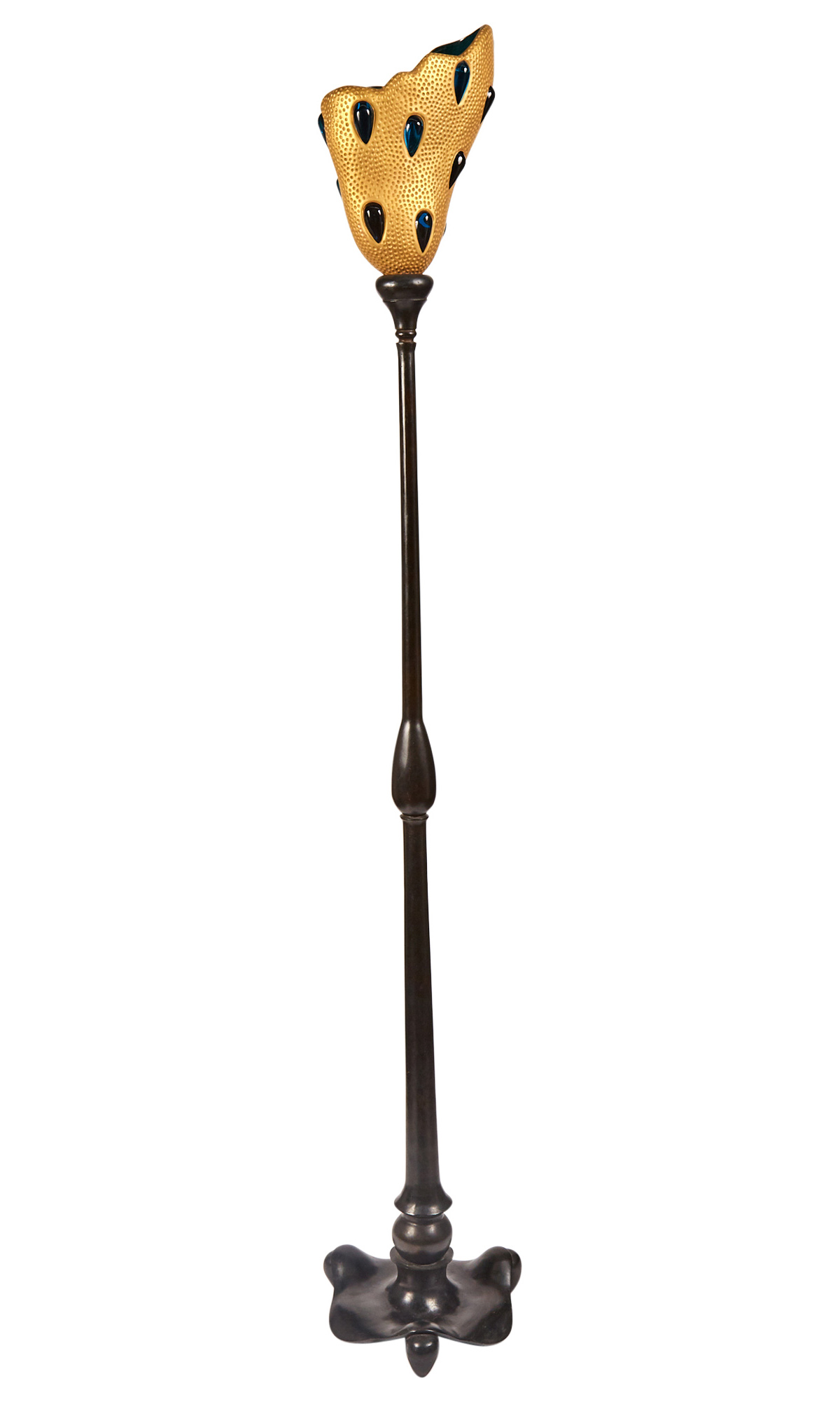 Lot image - André Dubreuil for Daum Patinated Metal and Glass Lacrima