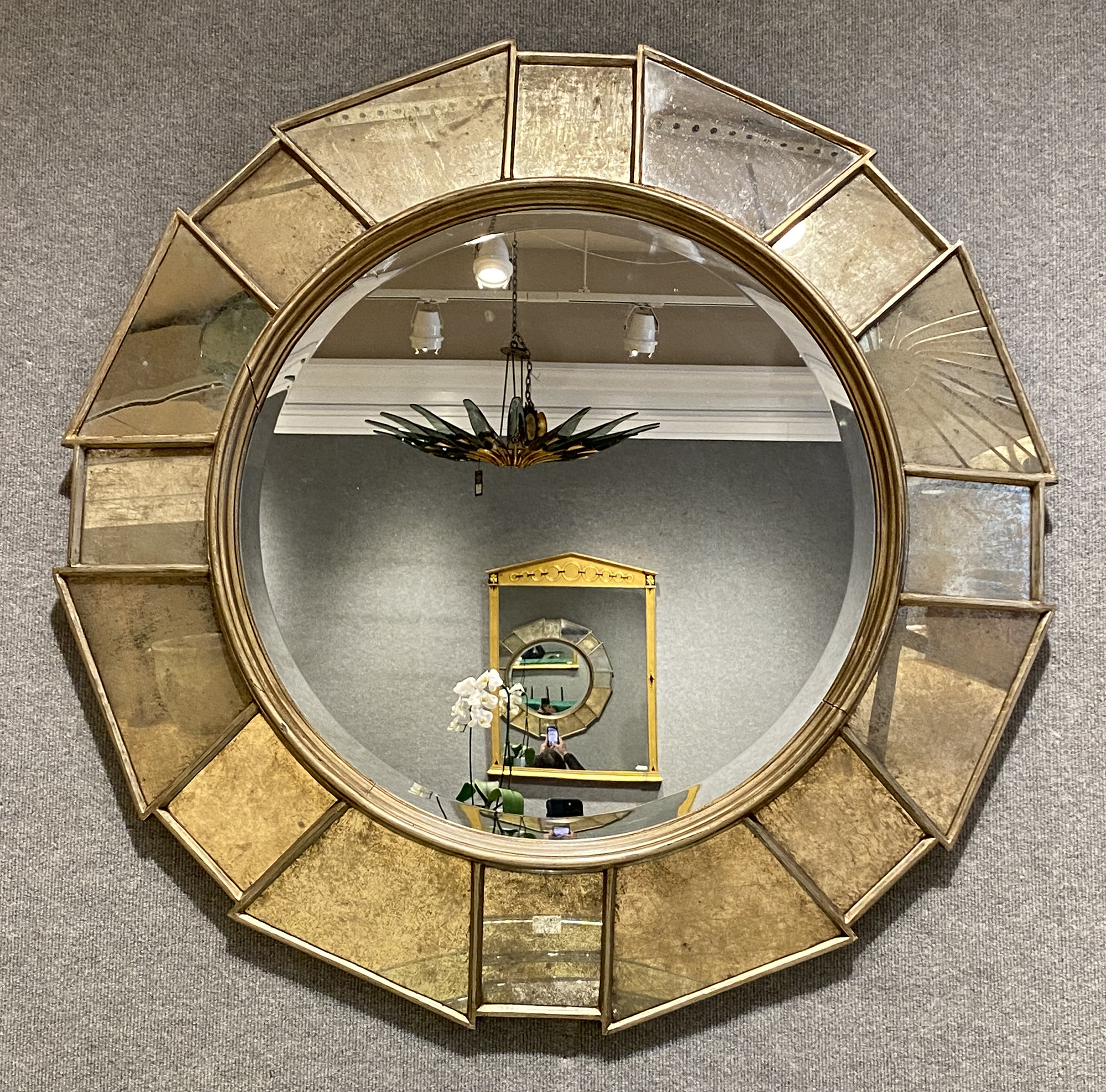 Lot image - Silver Leaf Border Glass Mirror