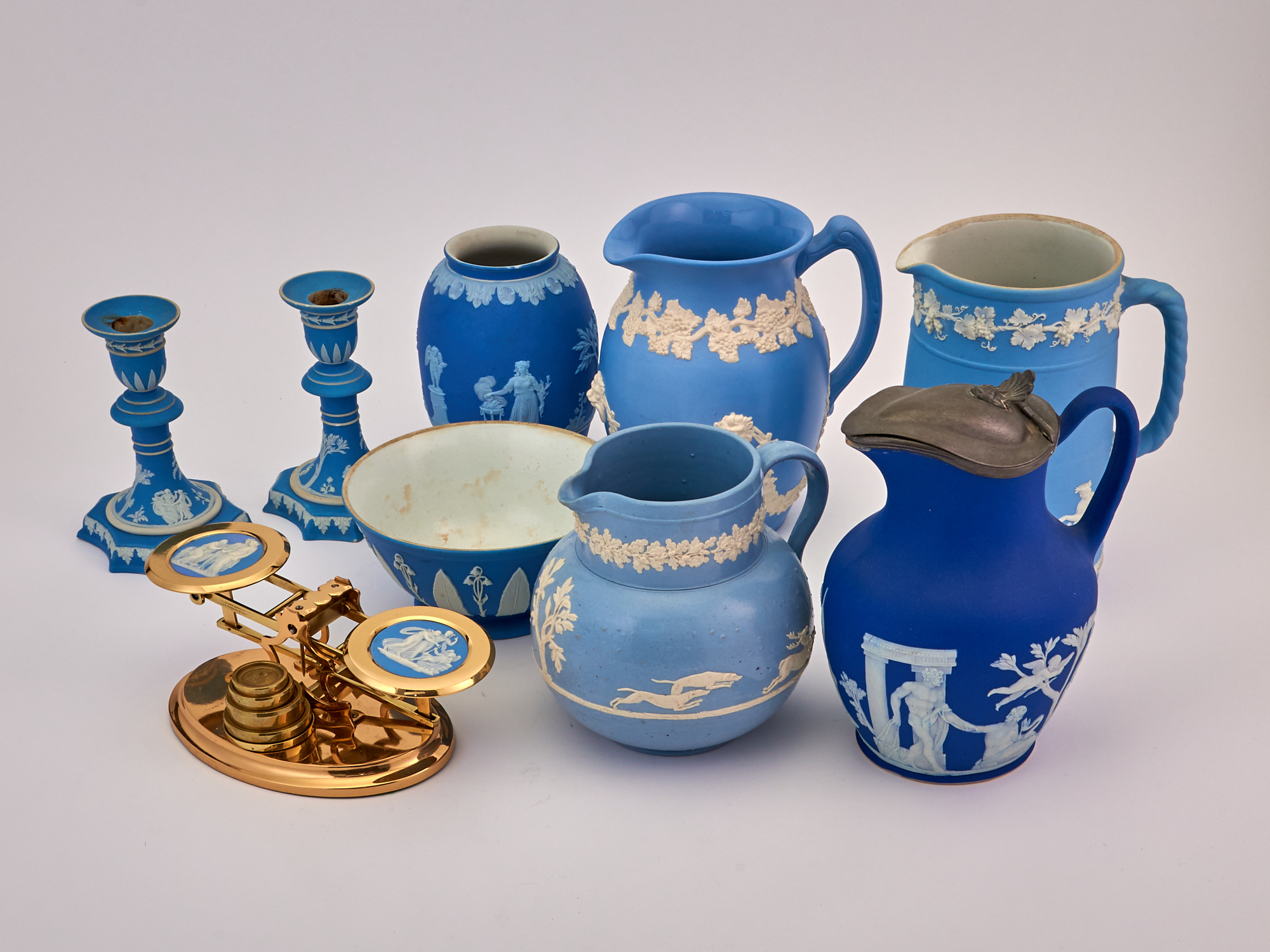 Lot image - Group of Wedgwood Jasperware and Other Similar Table Articles