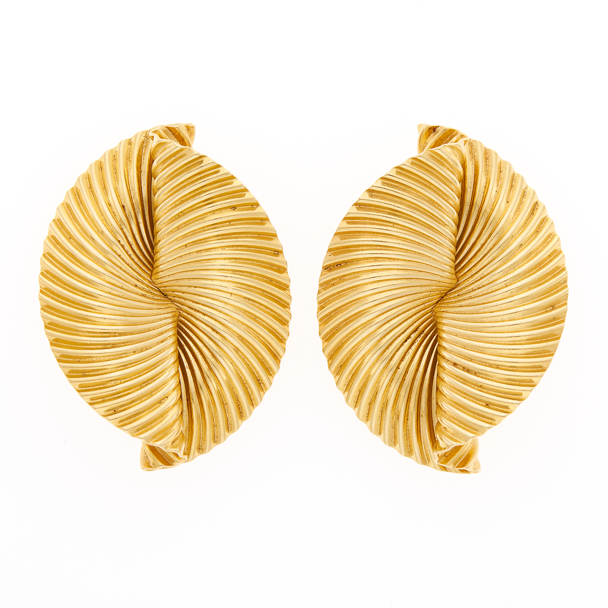 Lot image - Tiffany & Co. Pair of Gold Clip-Brooches