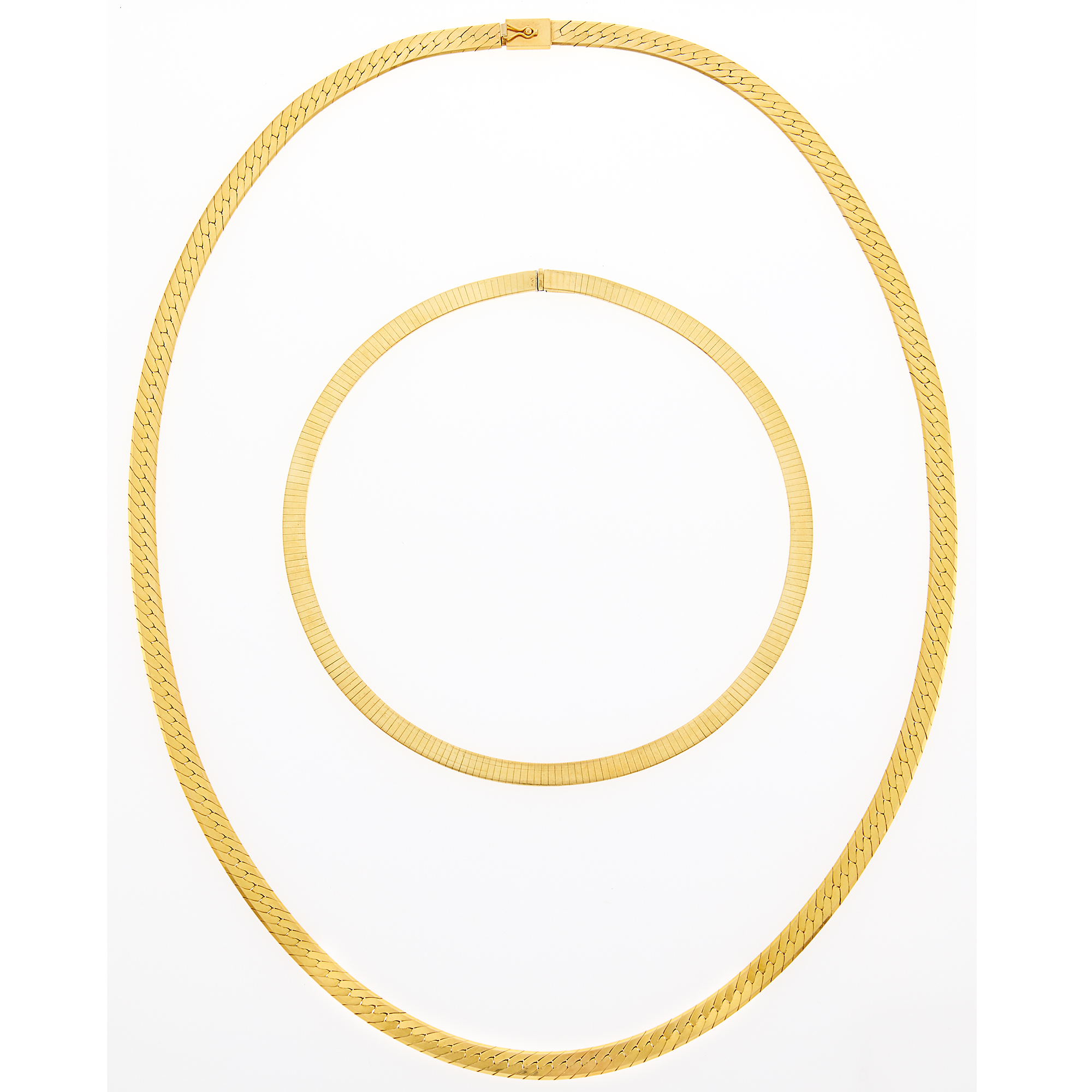 Lot image - Two Gold Snake Chain Necklaces