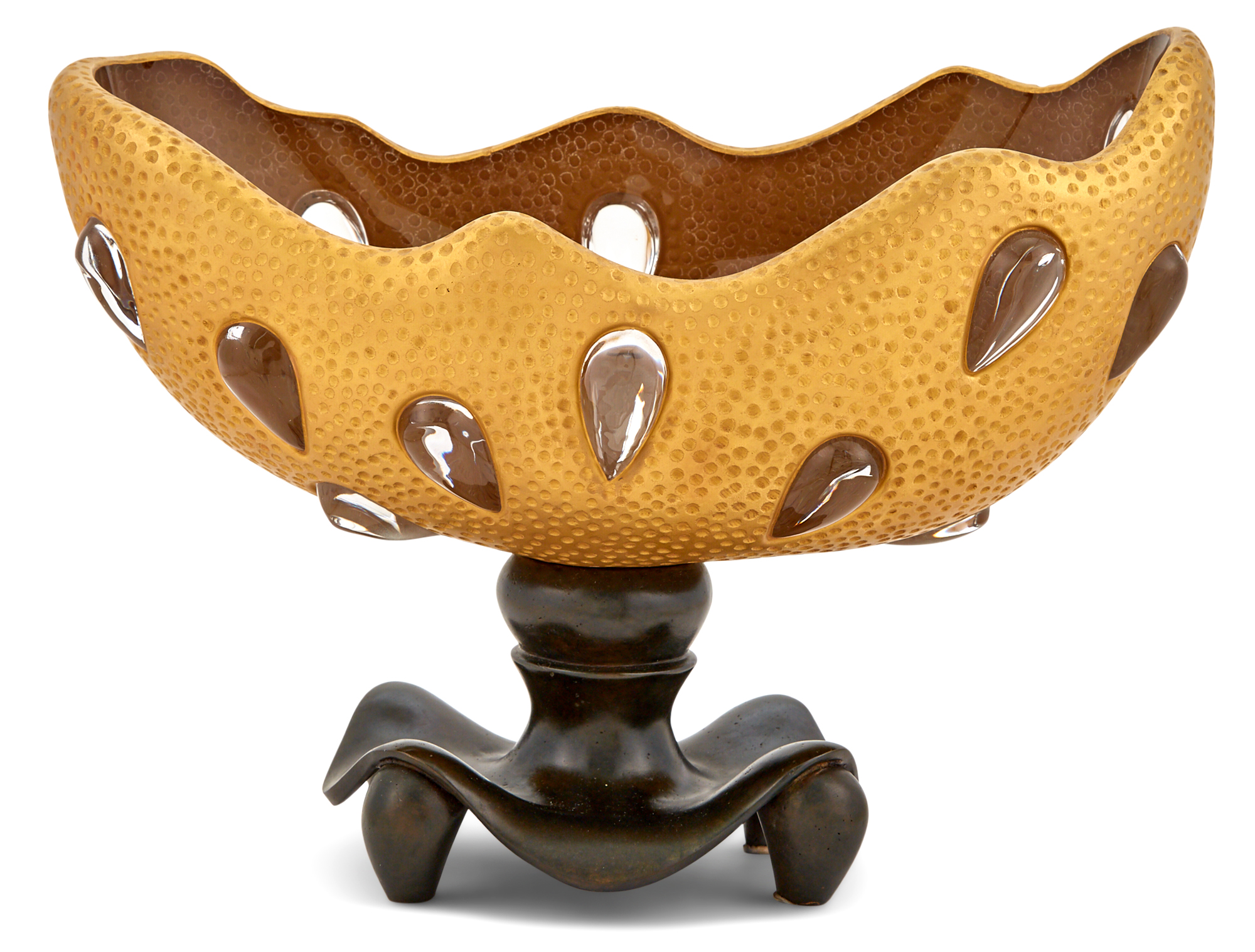 Lot image - André Dubreuil for Daum Patinated Metal and Glass Lacrima