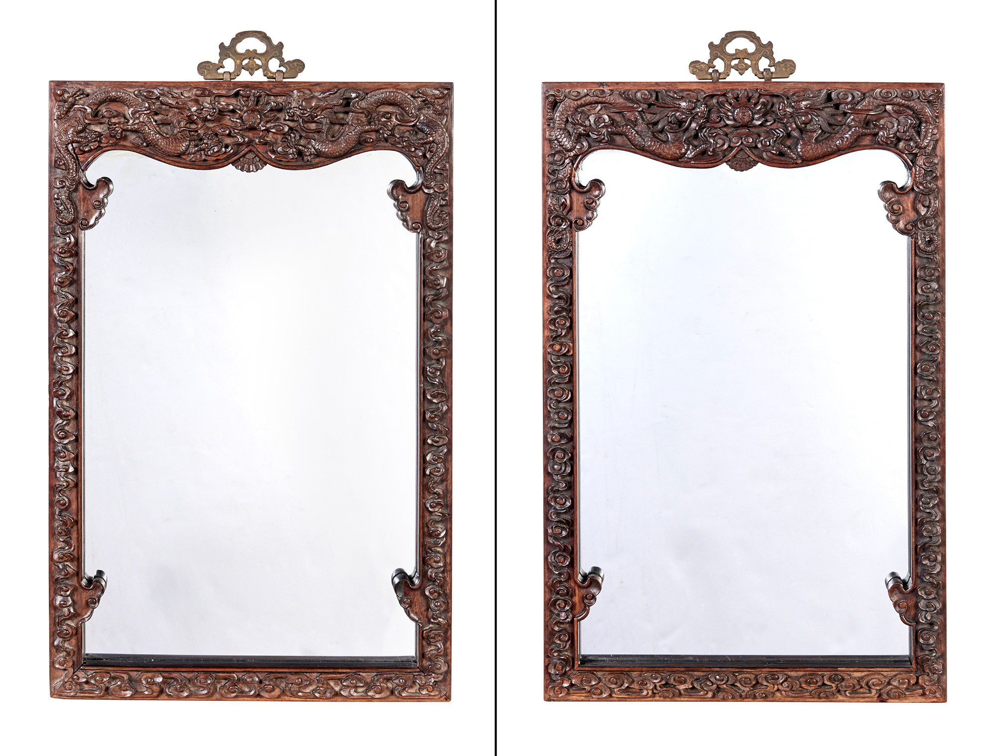 Lot image - A Fine Pair of Chinese Carved Hardwood Frames