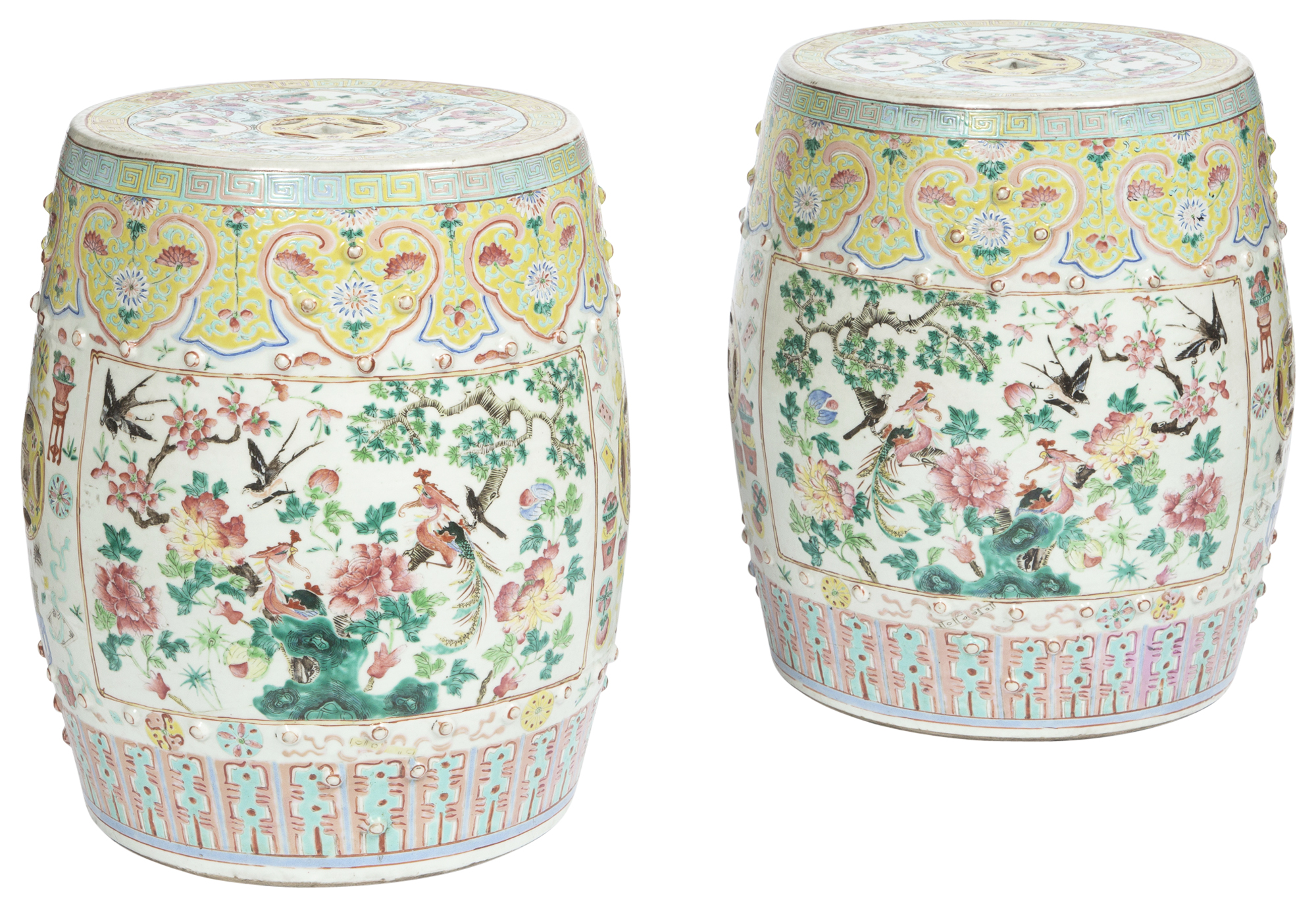 Lot image - Pair of Chinese Porcelain Garden Seats