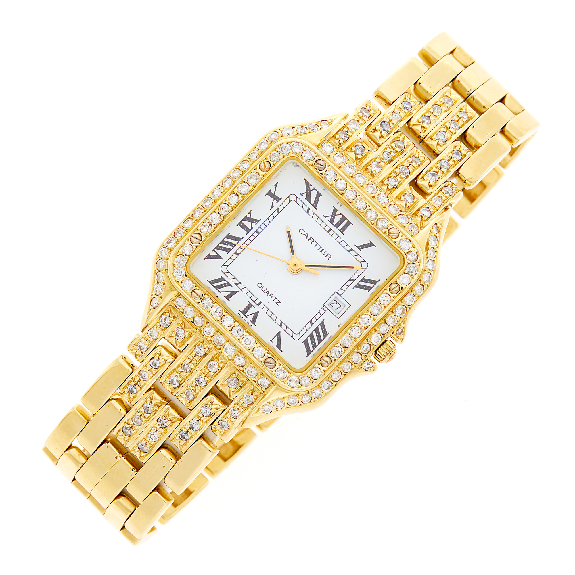 Lot image - Gold and Diamond Wristwatch
