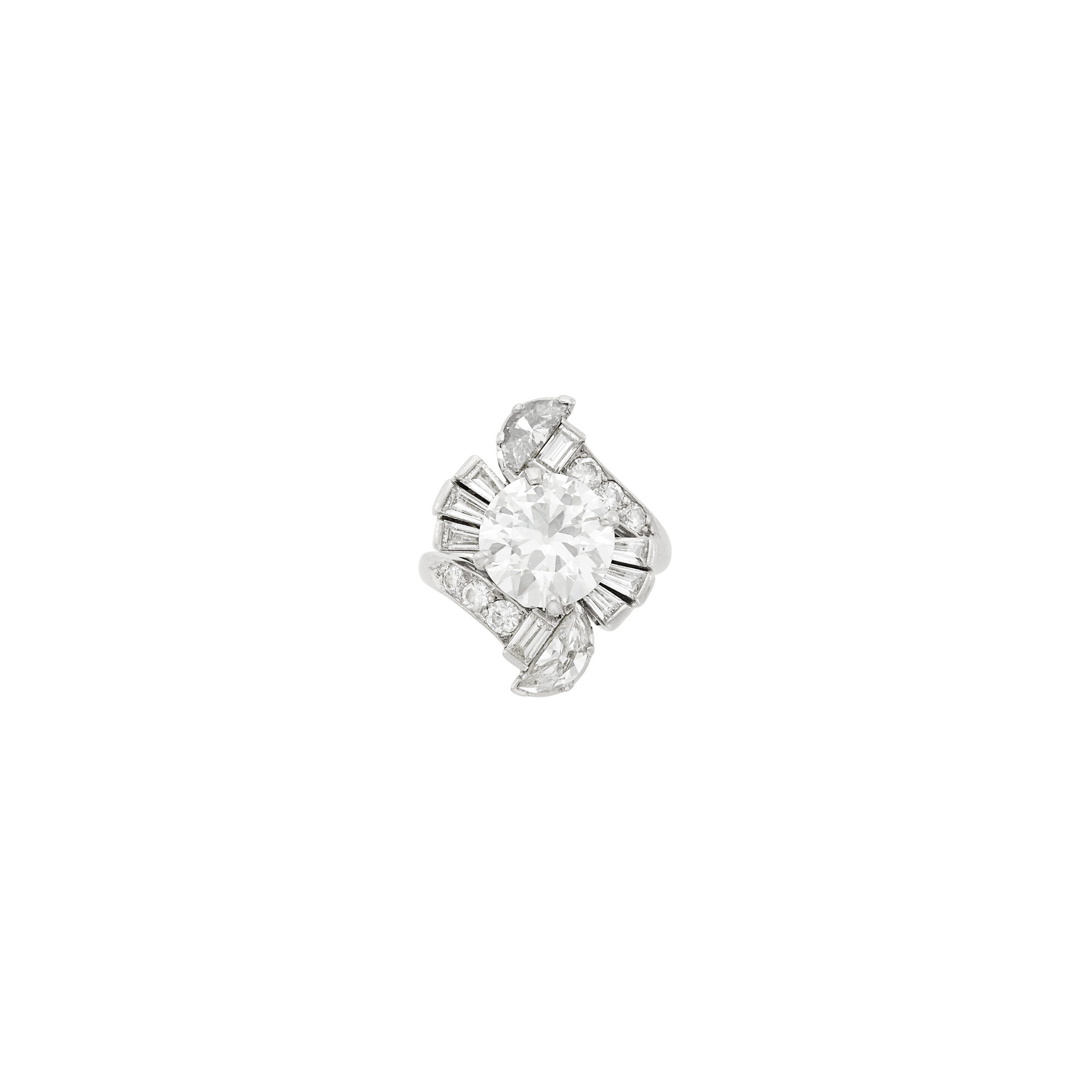 Lot image - Platinum and Diamond Ring