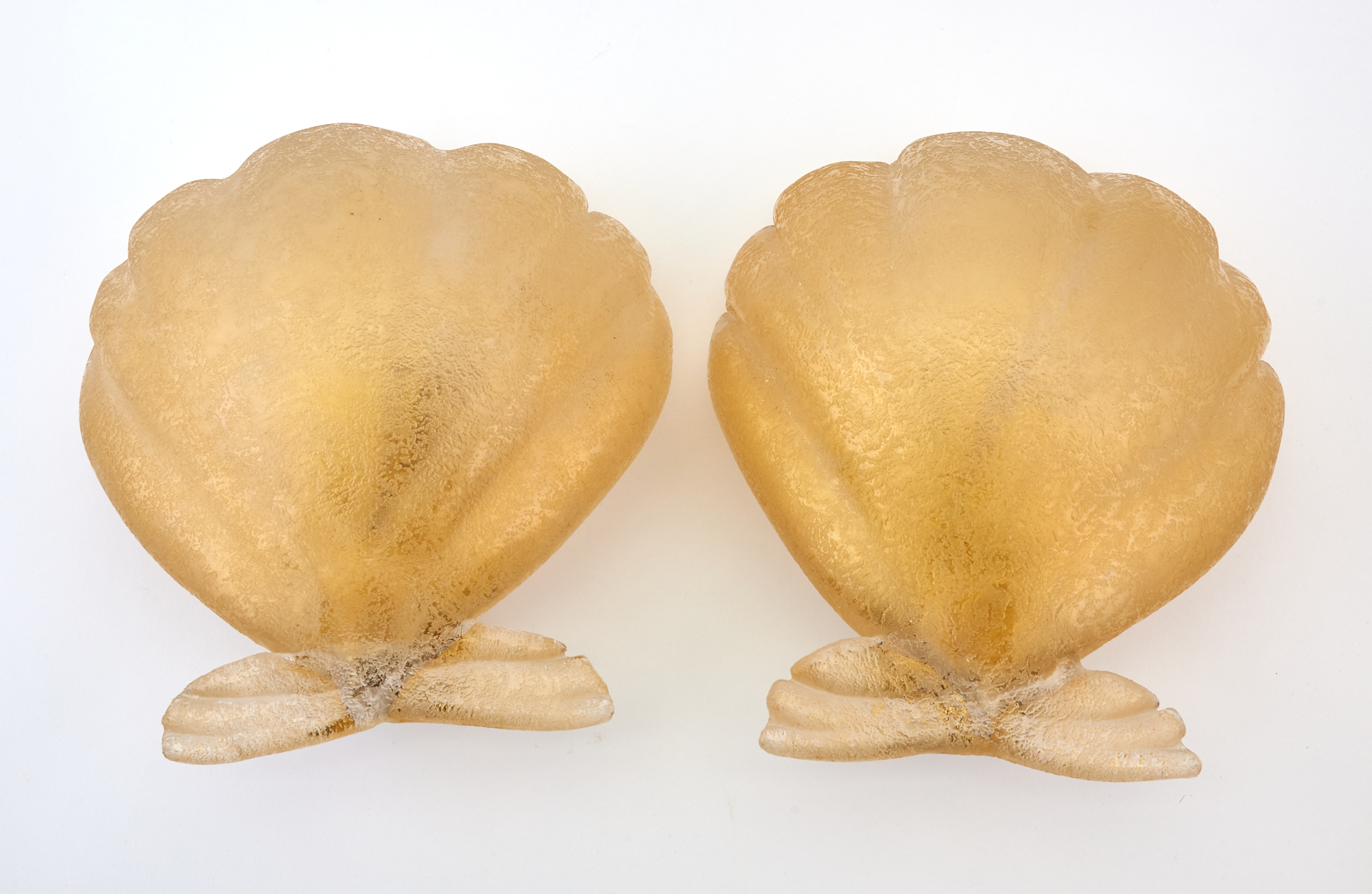 Lot image - Set of Four of Murano Glass Shell-Form Wall Lights