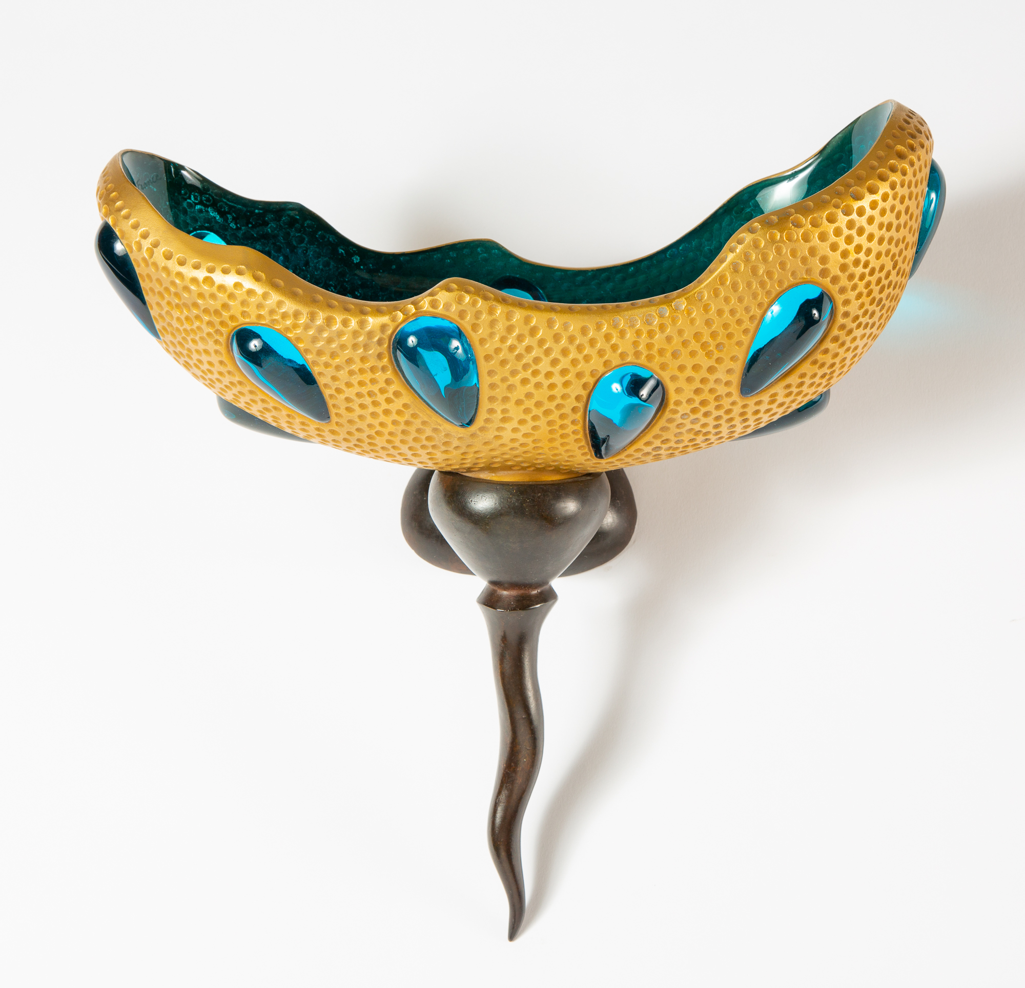 Lot image - André Dubreuil for Daum Patinated Metal and Glass Lacrima