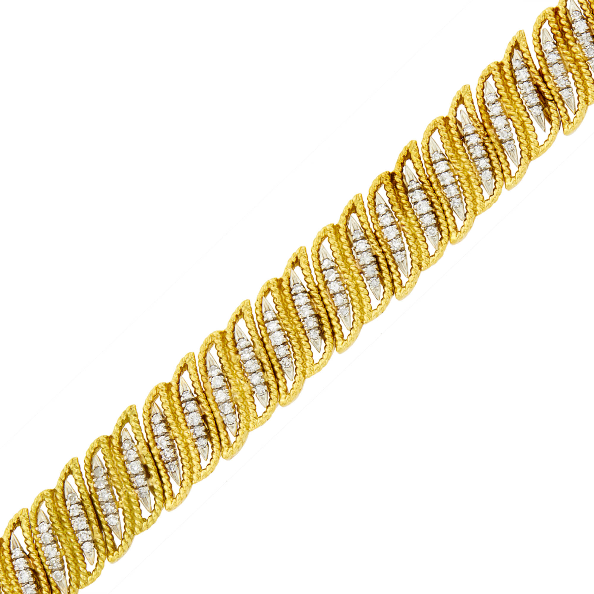 Lot image - Two-Color Gold and Diamond Bracelet