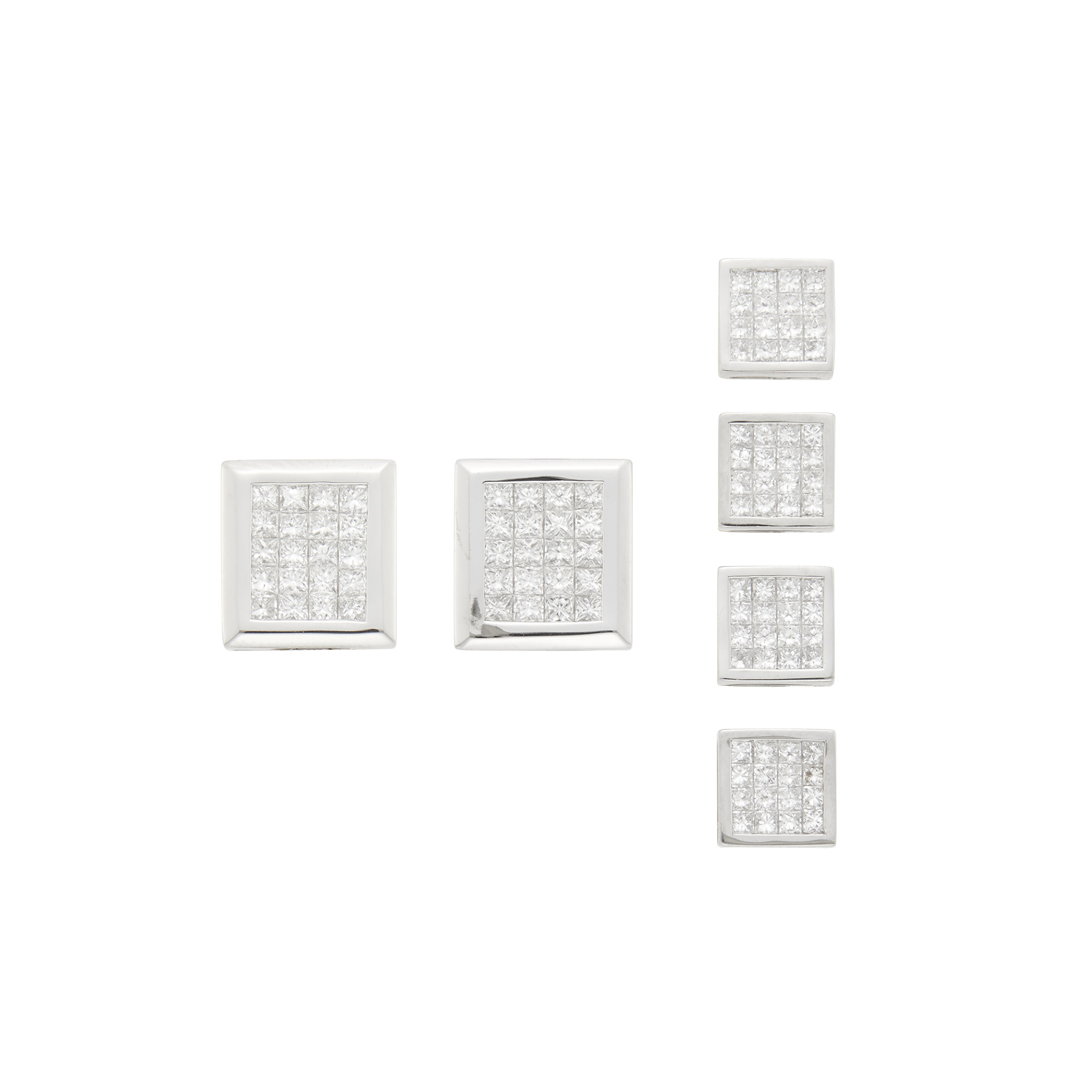 Lot image - White Gold and Diamond Dress Set