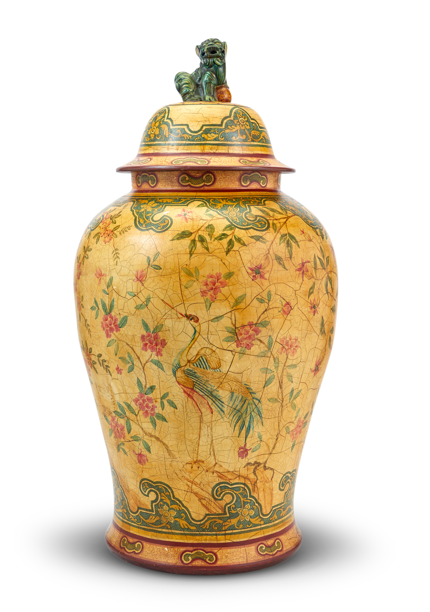 Lot image - Chinese Style Ceramic Covered Vase