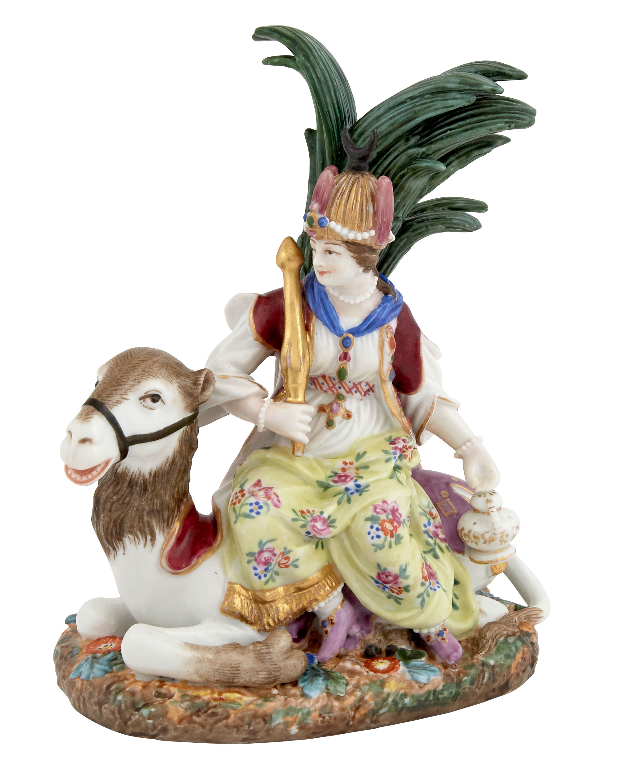 Lot image - Russian Porcelain Allegorical Figure of Asia