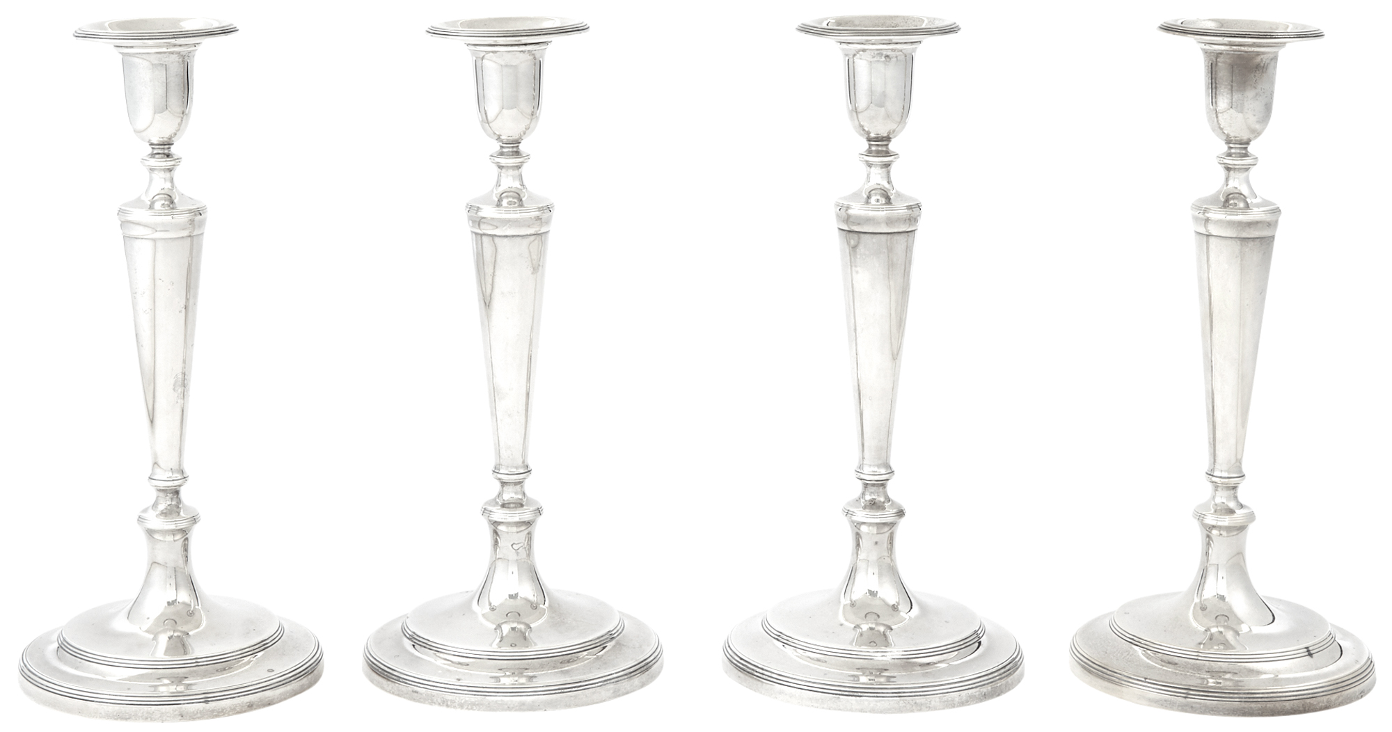 Lot image - Set of Four Tiffany & Co. Sterling Silver Candlesticks