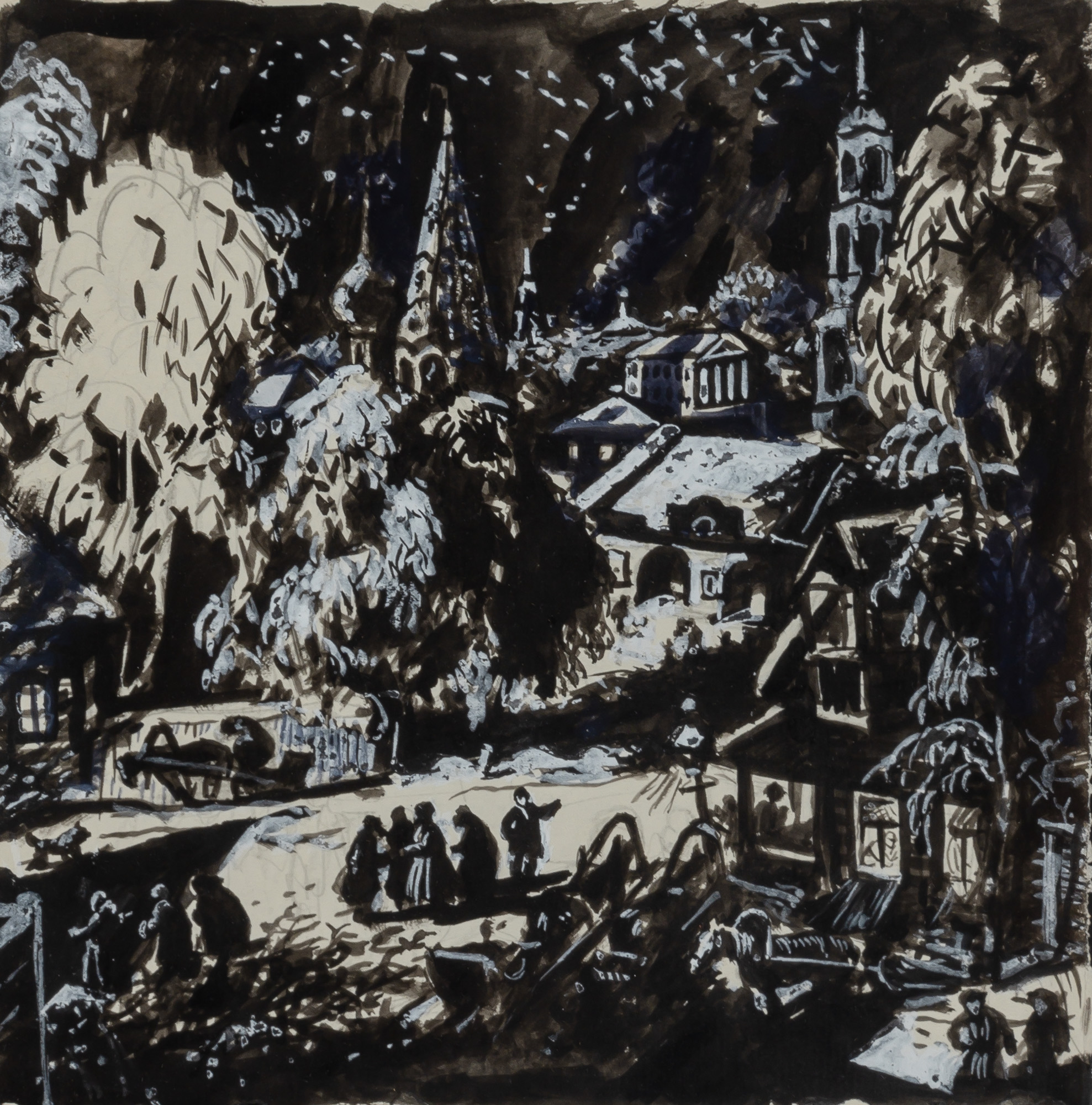 Lot image - Attributed to Boris Mikhailovich Kustodiev