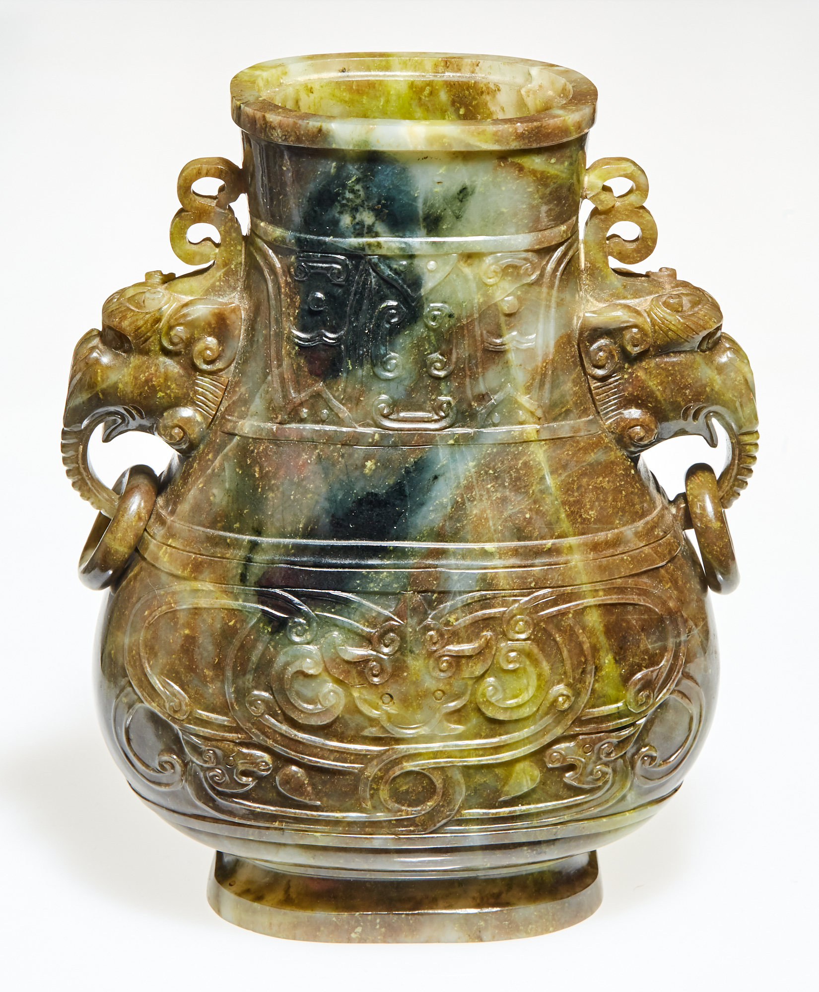 Lot image - A Chinese Celadon Jade Hu Vase