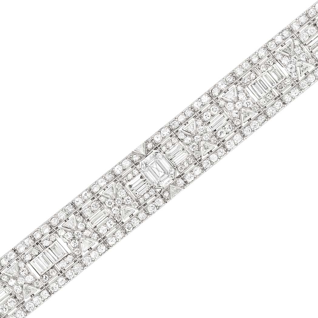 Lot image - Platinum and Diamond Bracelet