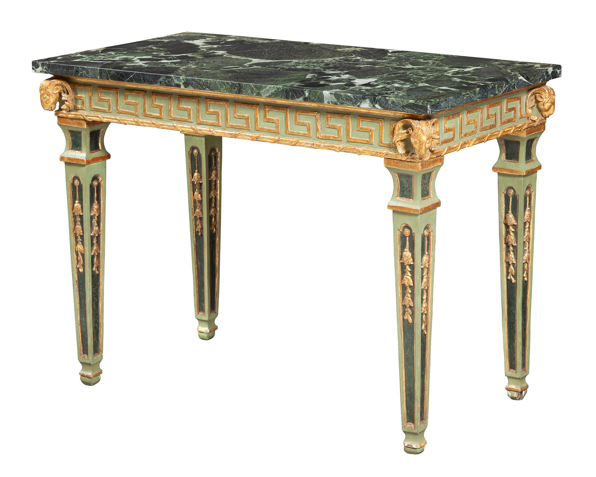 Lot image - Italian Neoclassical Painted and Parcel-Gilt Table