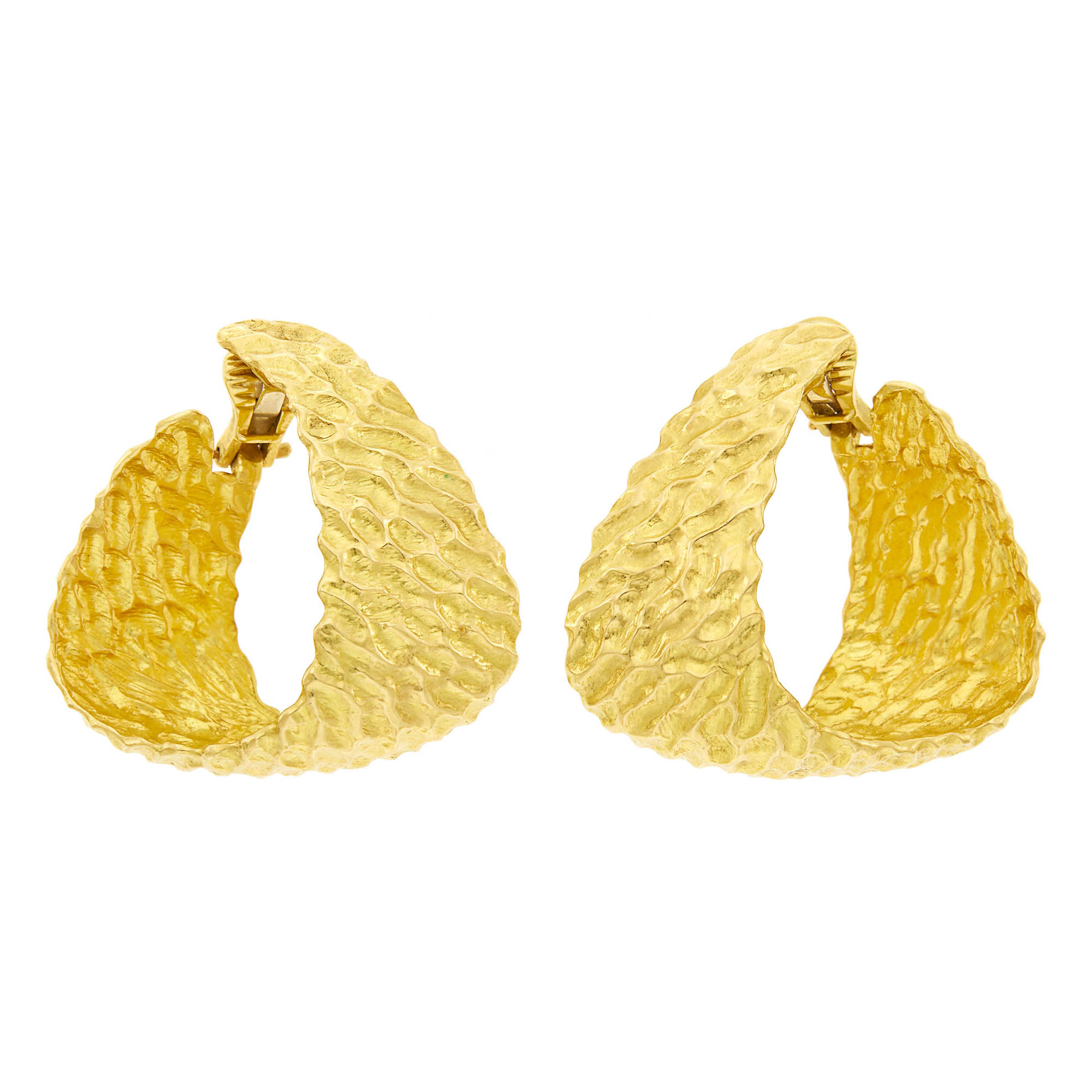 Lot image - Pair of Gold Hoop Earclips