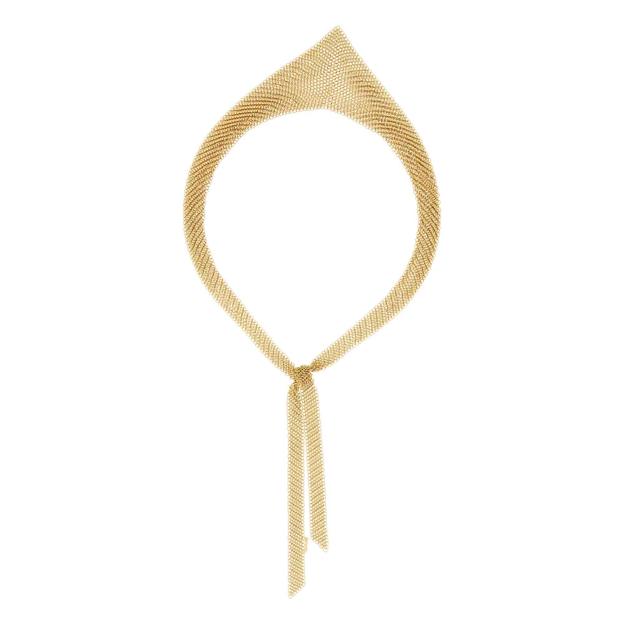 Lot image - Tiffany & Co., Elsa Peretti Gold Mesh Scarf Necklace