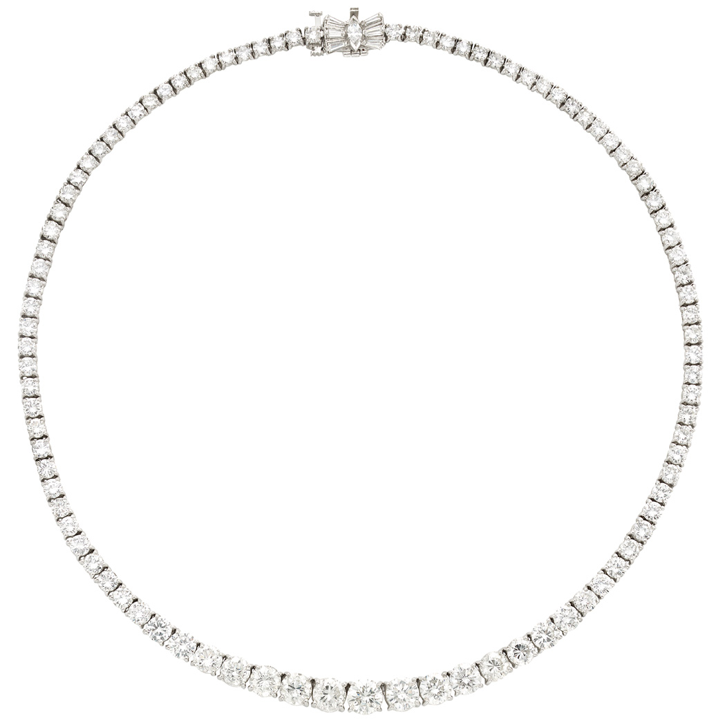 Lot image - Platinum and Diamond Necklace