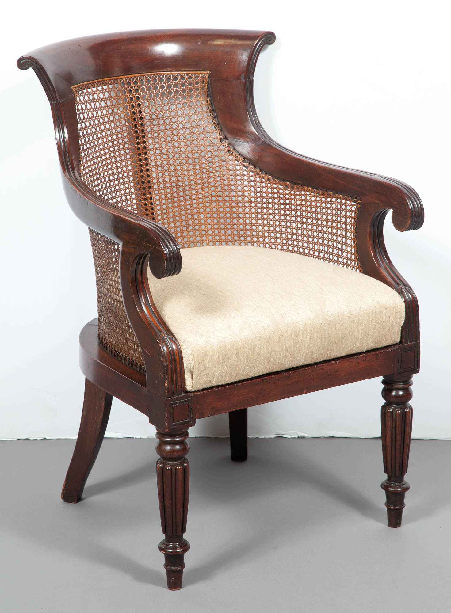 Lot image - George IV Mahogany and Caned Bergère