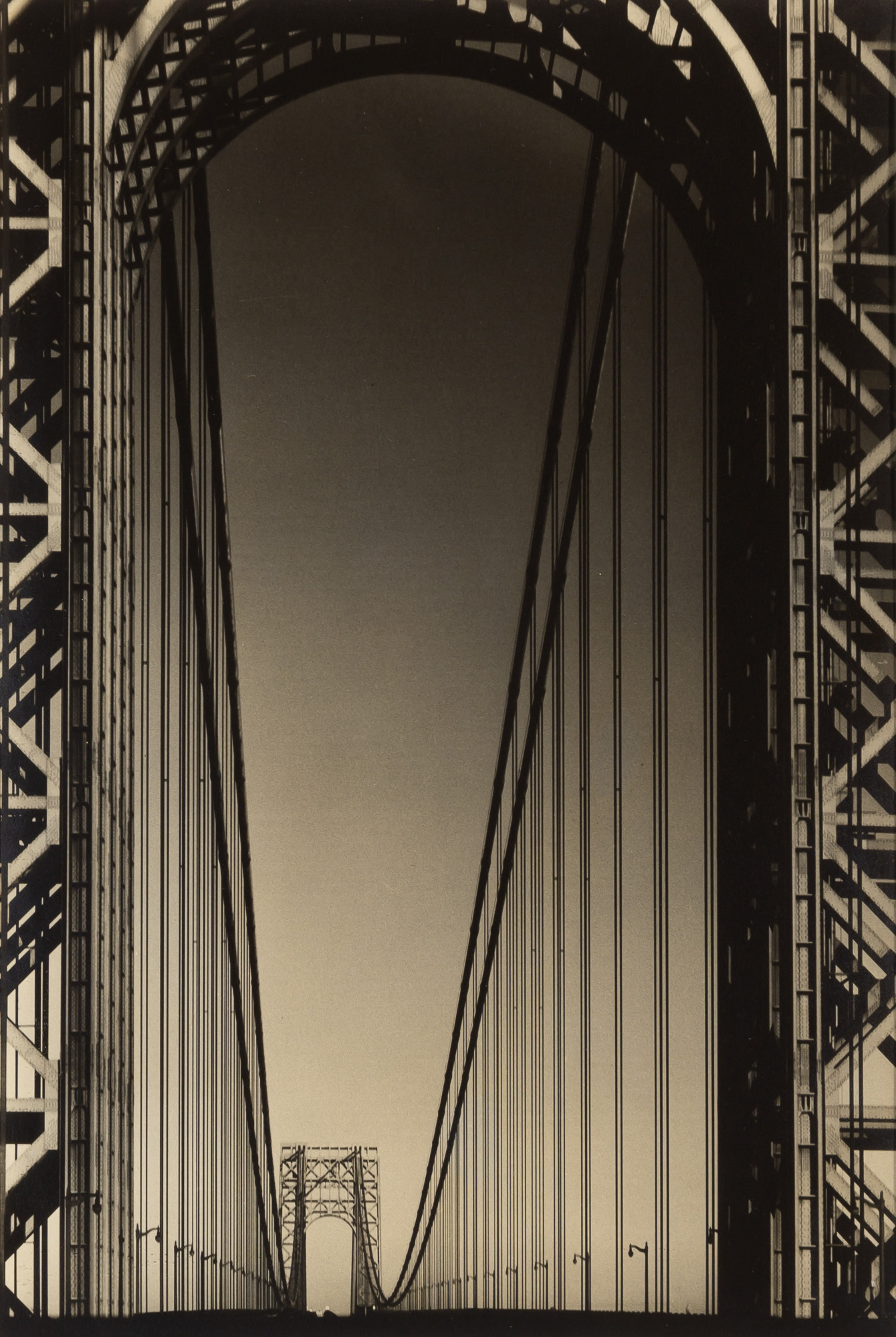 Lot image - BOURKE-WHITE, MARGARET (1904-1971)  George Washington Bridge, Hudson River, NYC,