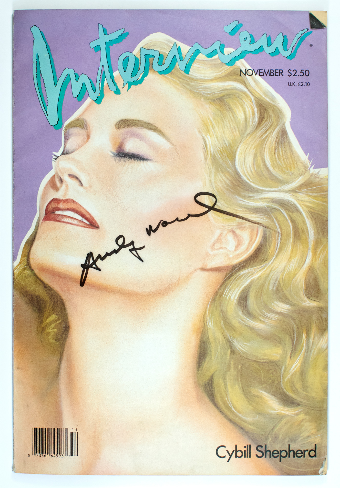 Lot image - Andy Warhol  Interview Magazine, Cybill Shepherd, November 1986, Vol. XVI, No. 11.