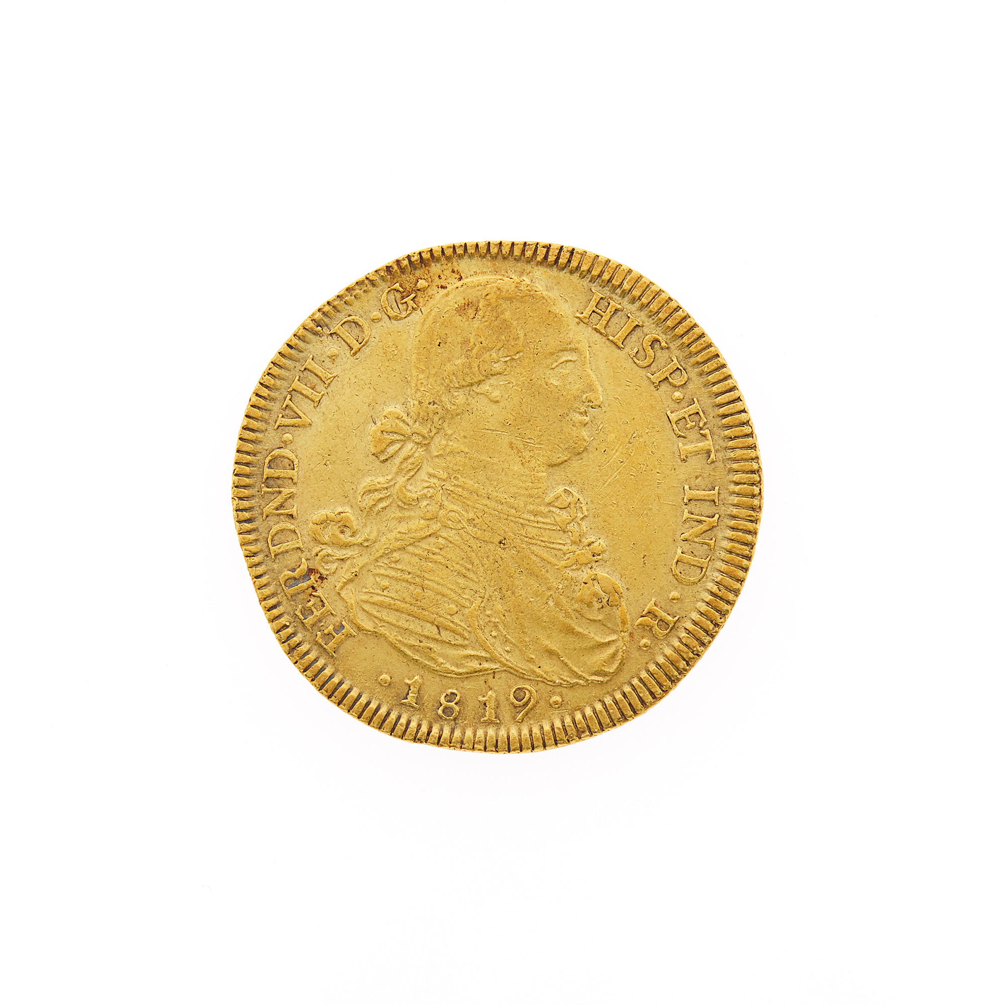 Lot image - Gold Colombian Fernando VII Coin