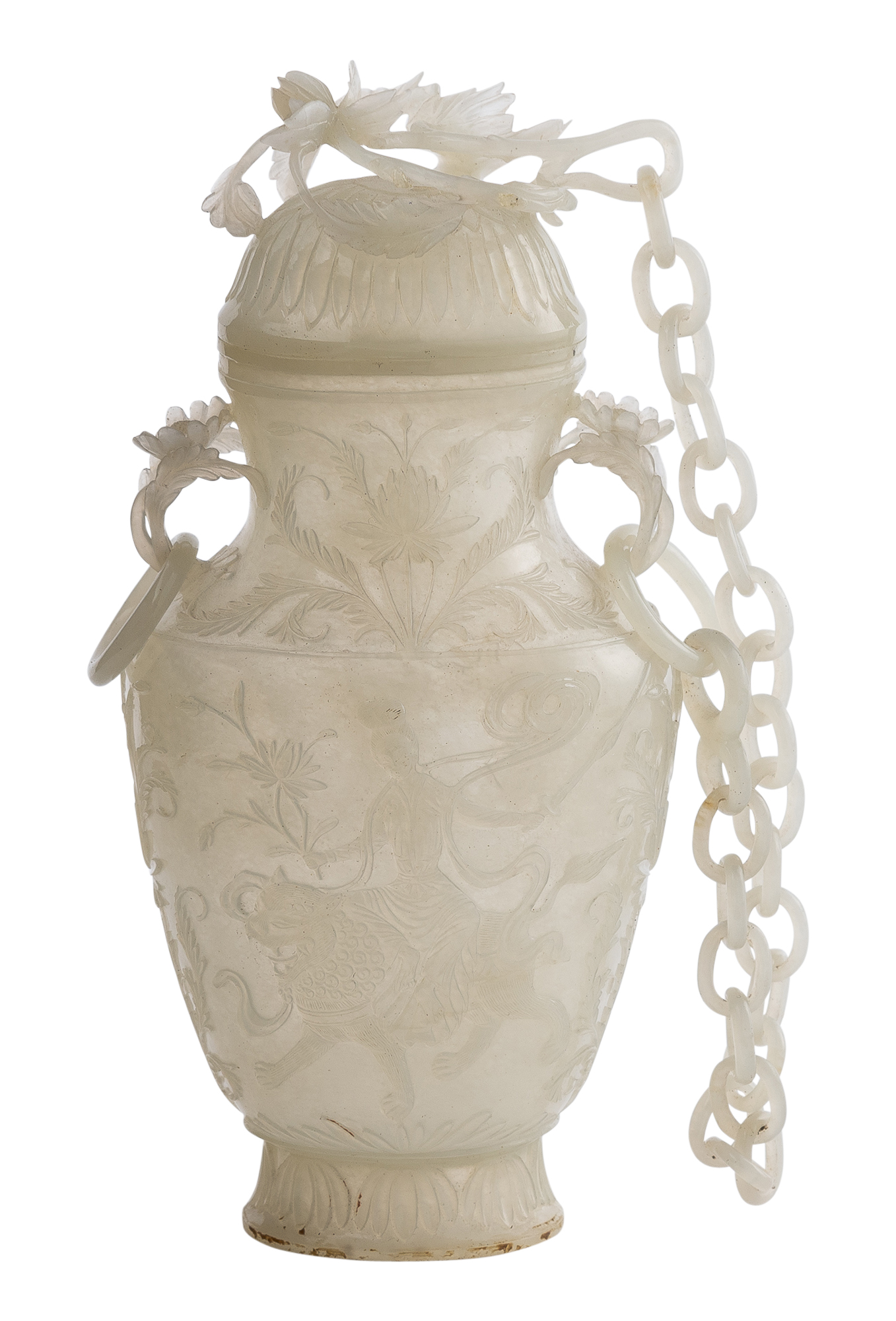 Lot image - A Chinese Mughal-Style Jade Vase and Cover