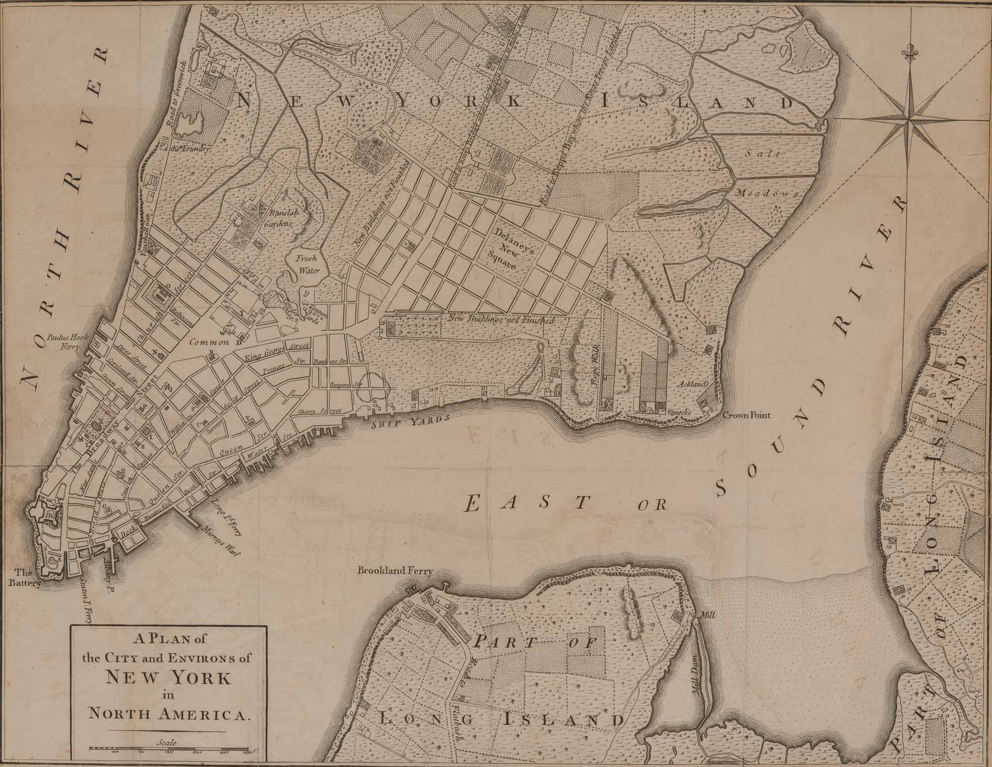 Lot image - [NEW YORK]  [ANONYMOUS]. A Plan of the City and Environs of New York in North America.