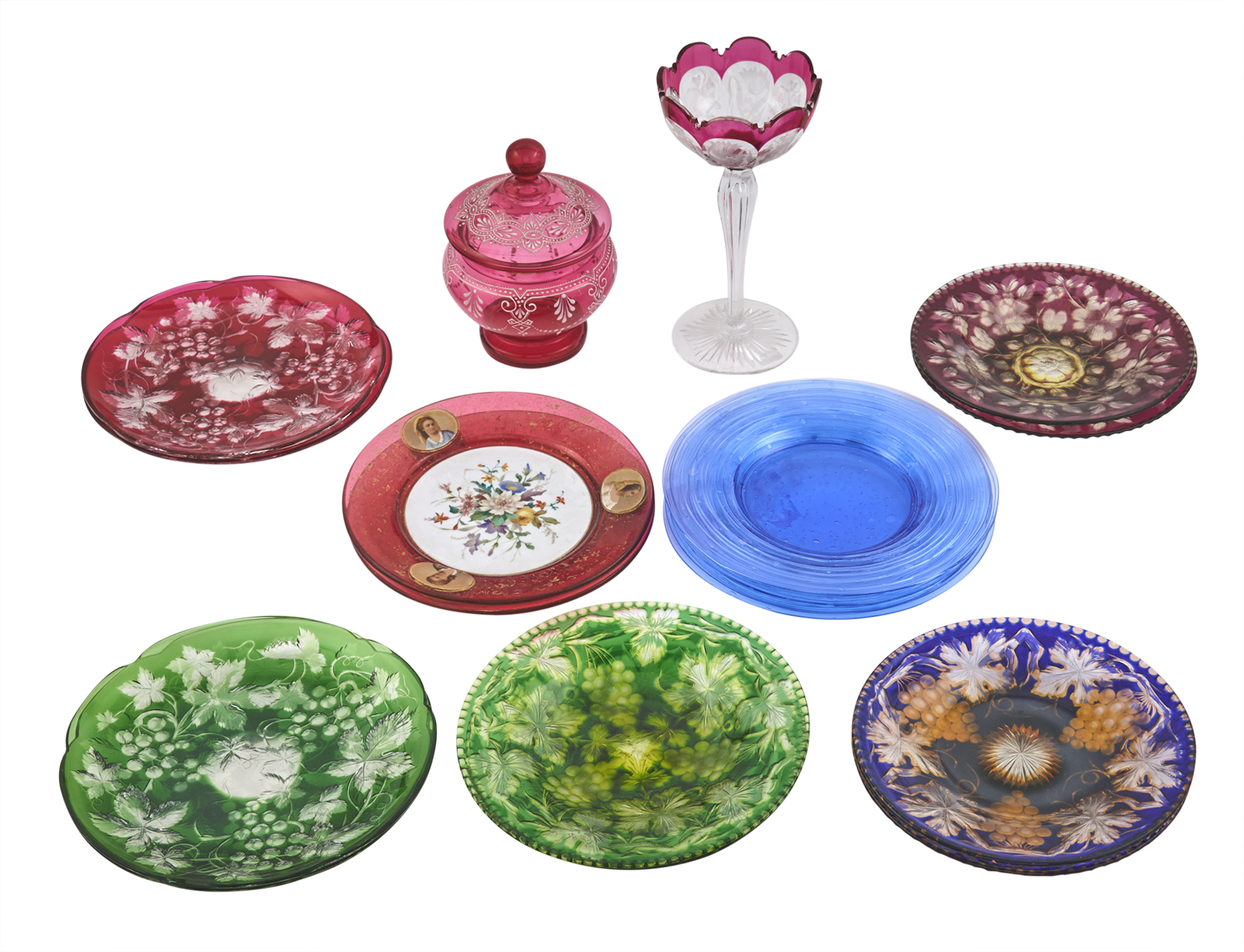 Lot image - Group of Glass Table Articles