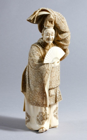 Lot image - Japanese Ivory Okimono of a Noh Actor