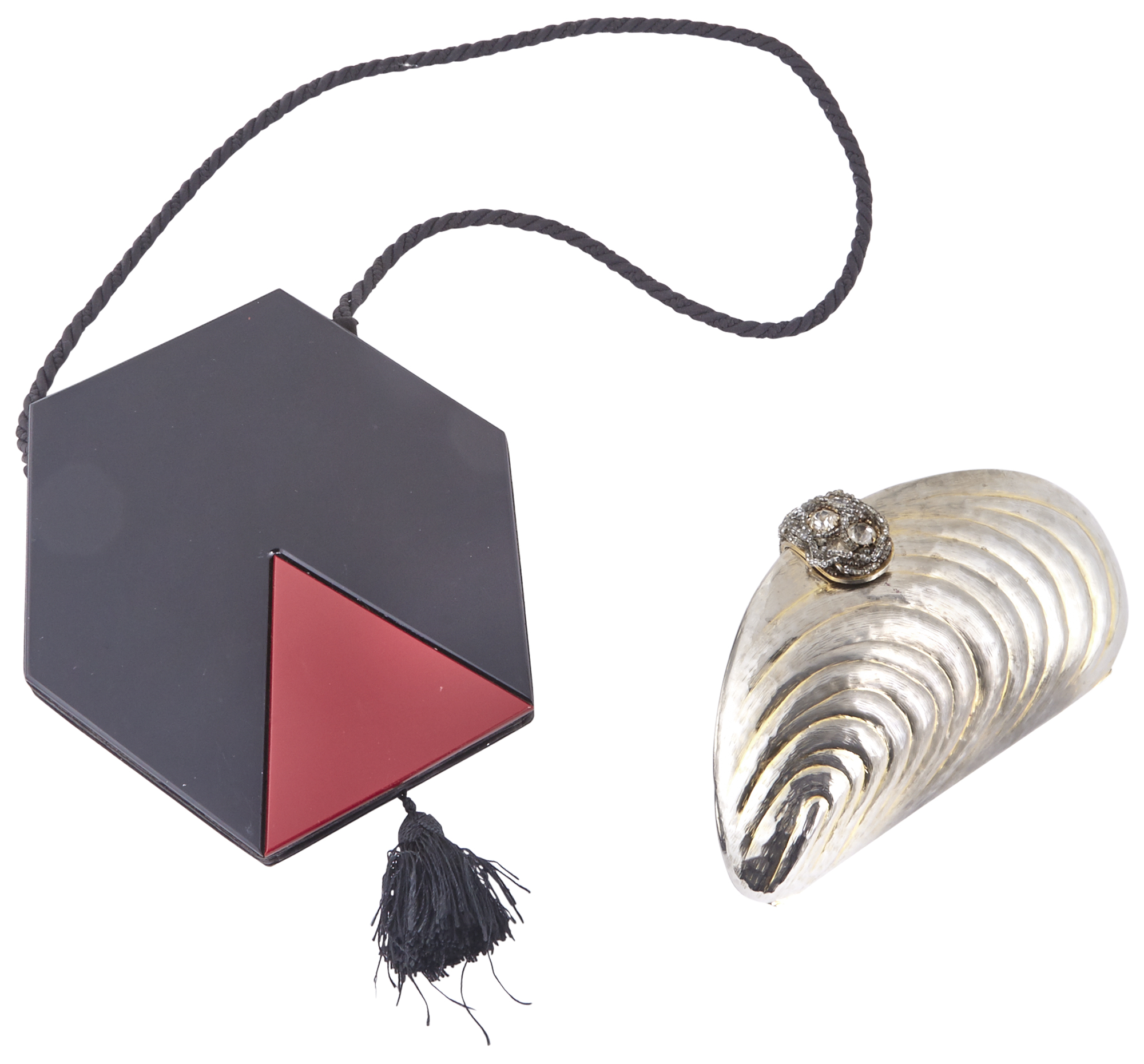 Lot image - Loris Azzaro & Valentino  Two Hardshell Evening Bags.