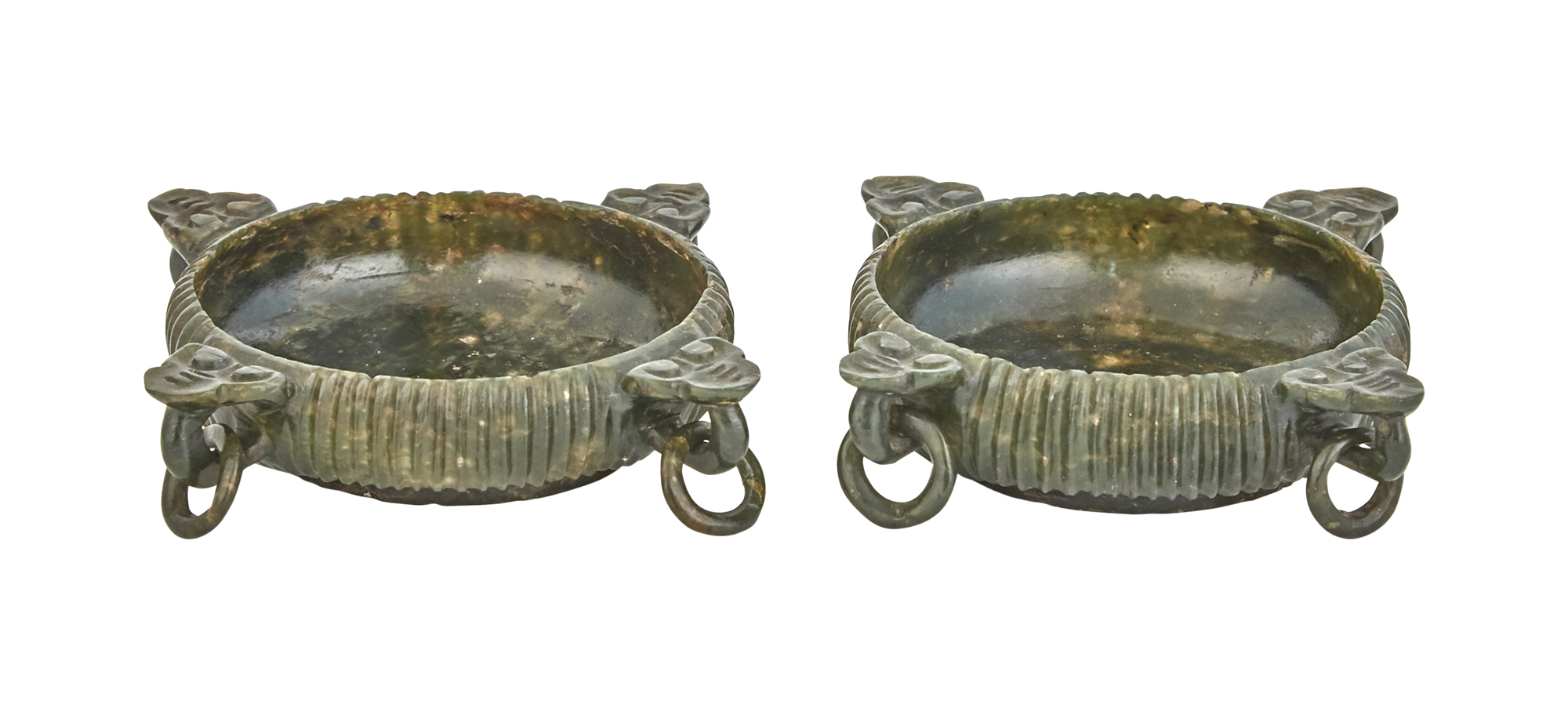 Lot image - A Pair of Chinese Spinach Jade Washers