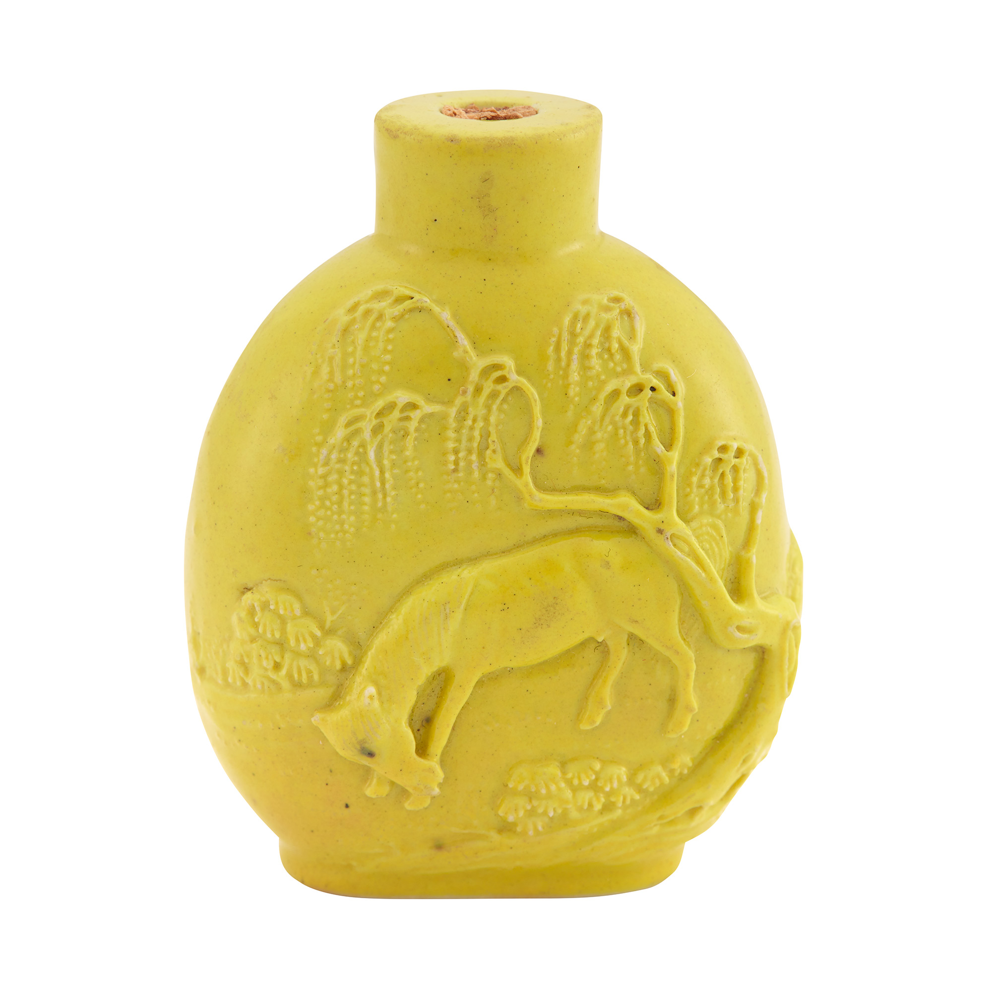 Lot image - Chinese Yellow Glazed Porcelain Snuff Bottle