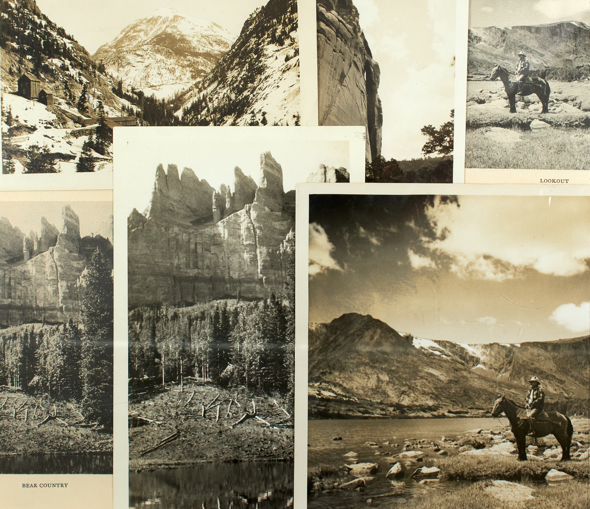 Lot image - [[AMERICA-HUNTING-DERRYDALE PRESS]  MONTGOMERY, RUTHERFORD G. Group of nine original gelatin silver prints by Montgomery, the images for High Country.