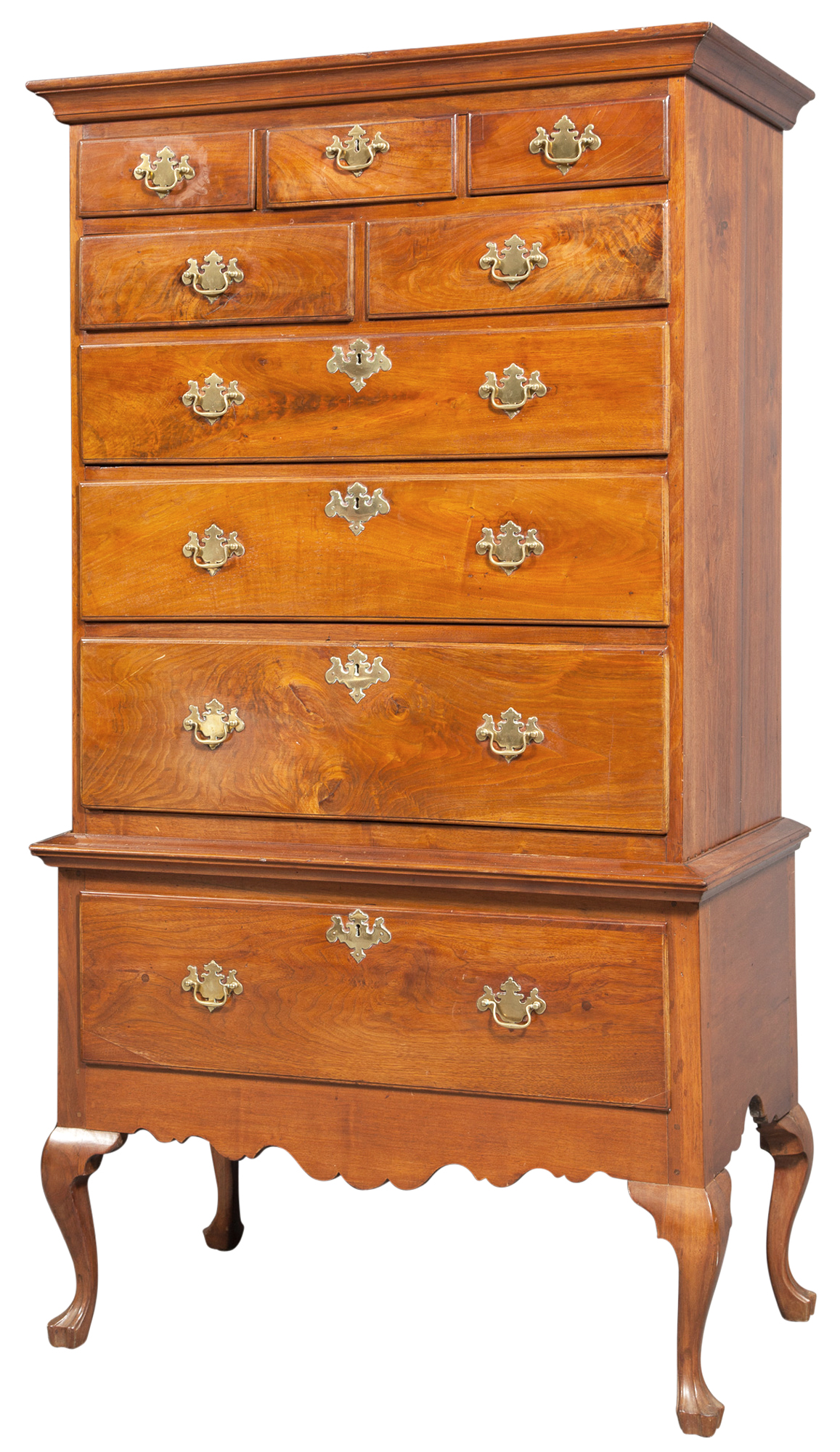 Lot image - Queen Anne Walnut High Chest