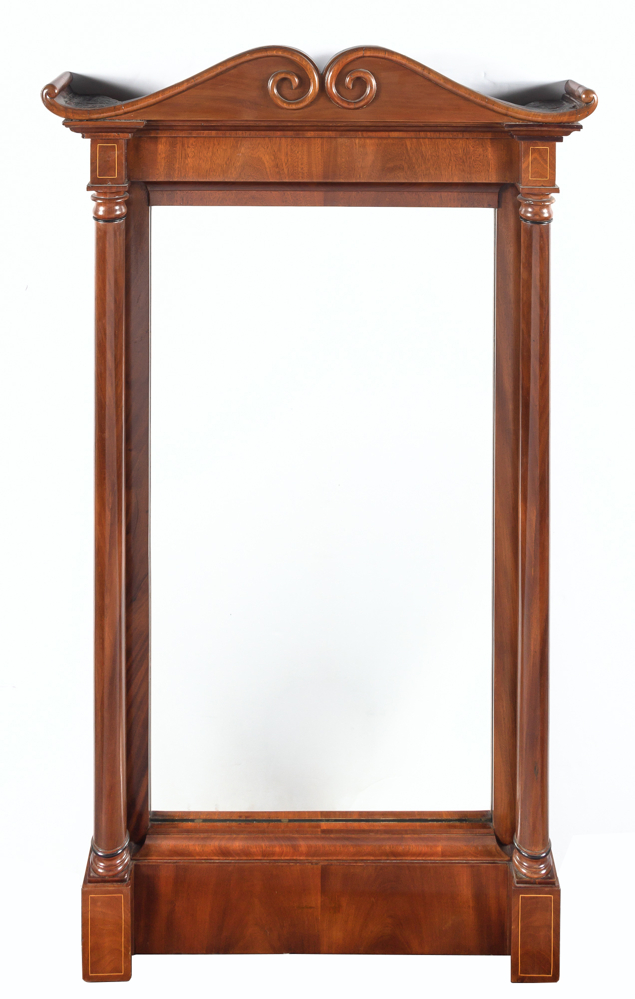 Lot image - Continental Neoclassical Mahogany Mirror