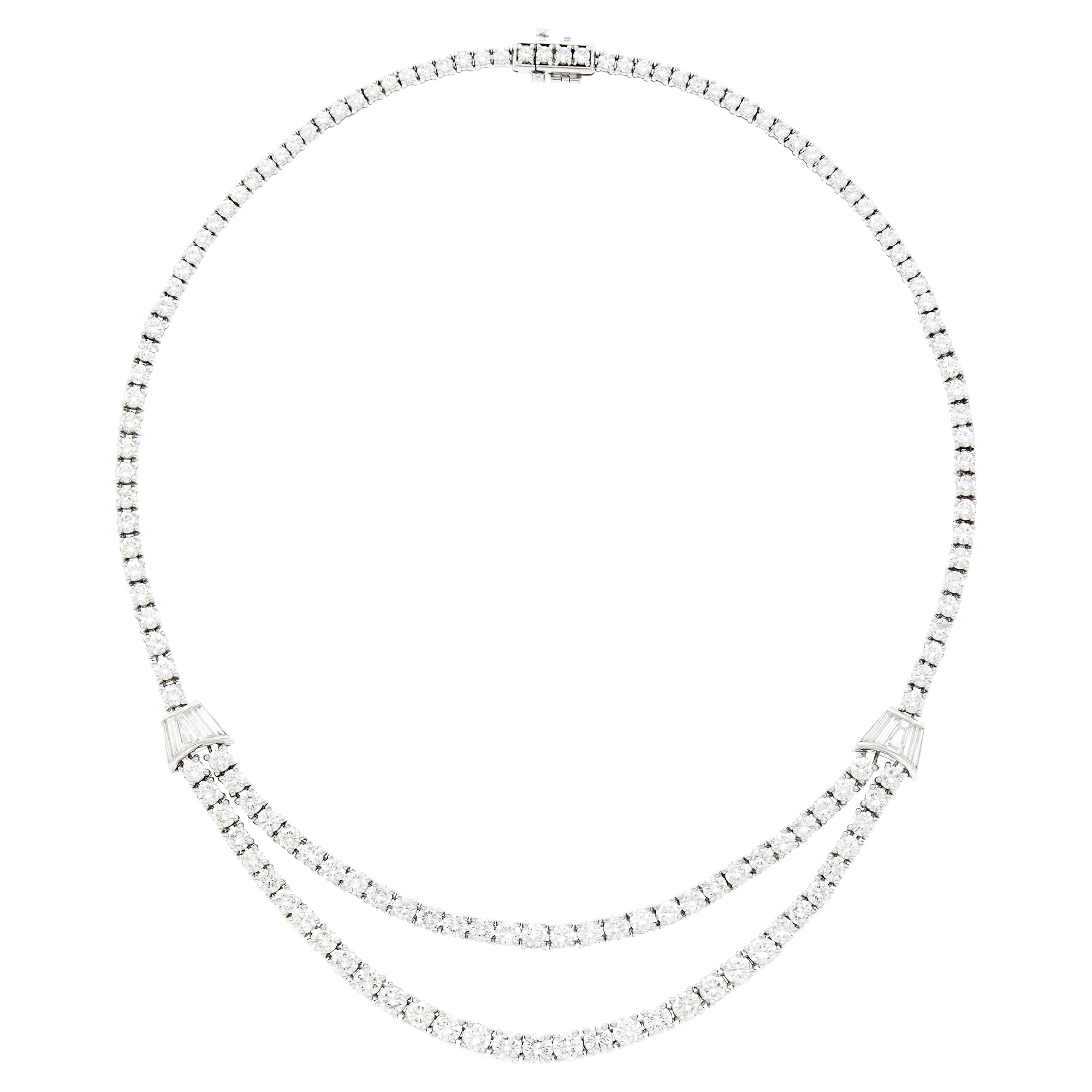 Lot image - Platinum and Diamond Swag Necklace