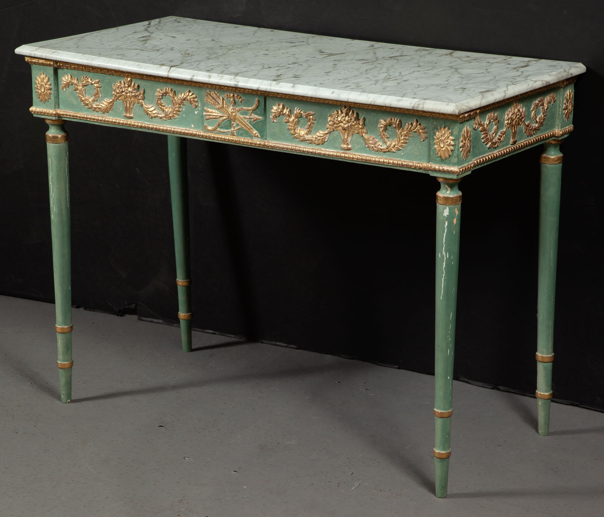 Lot image - Italian Neoclassical Style Painted and Parcel-Gilt Pier Table