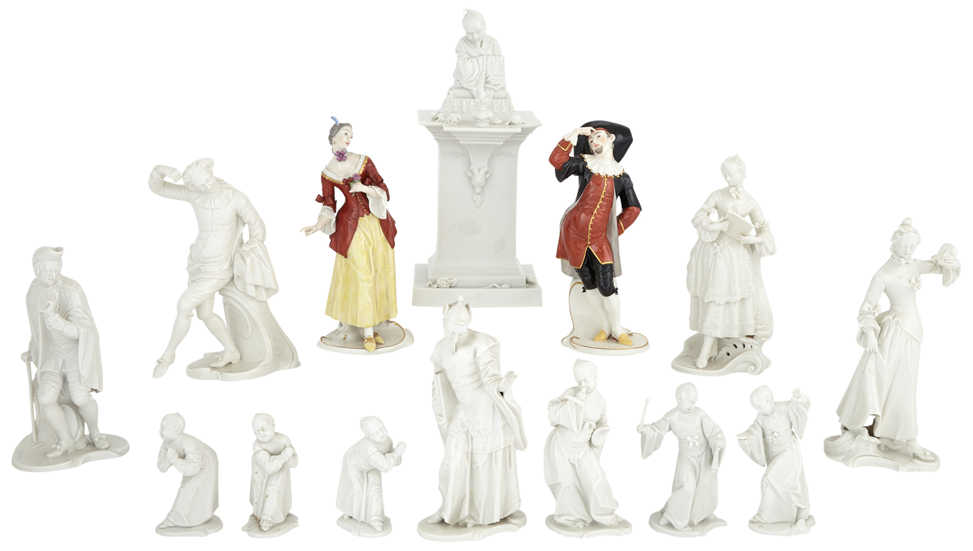 Lot image - Group of Six Nymphenburg Porcelain Figures from the Italian Comedie