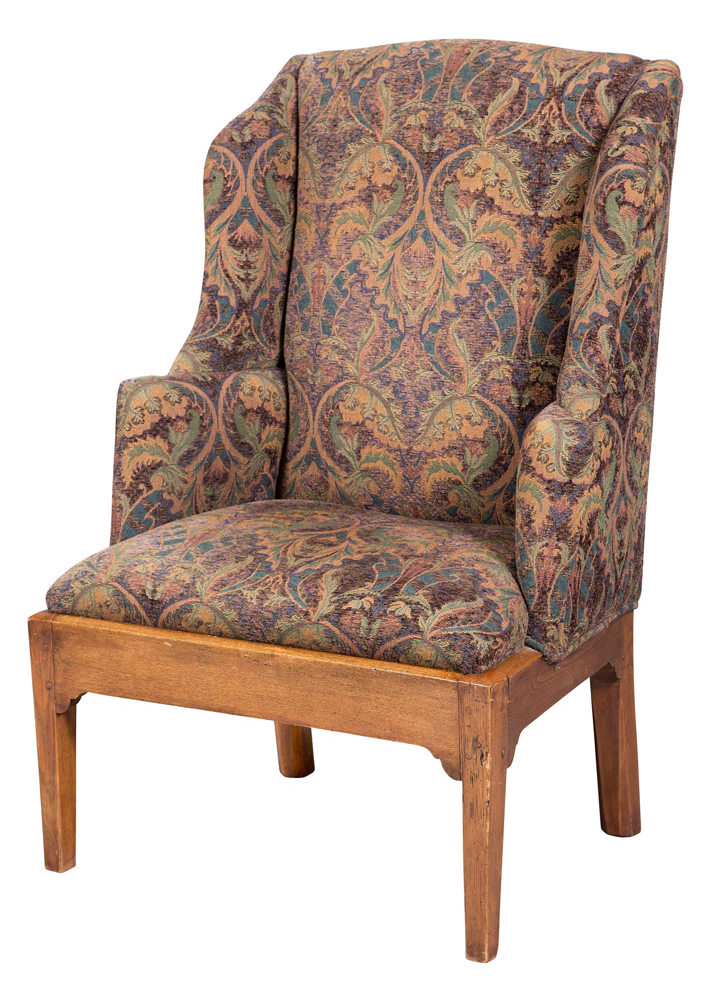 Lot image - Chippendale Chestnut Upholstered Wing Chair