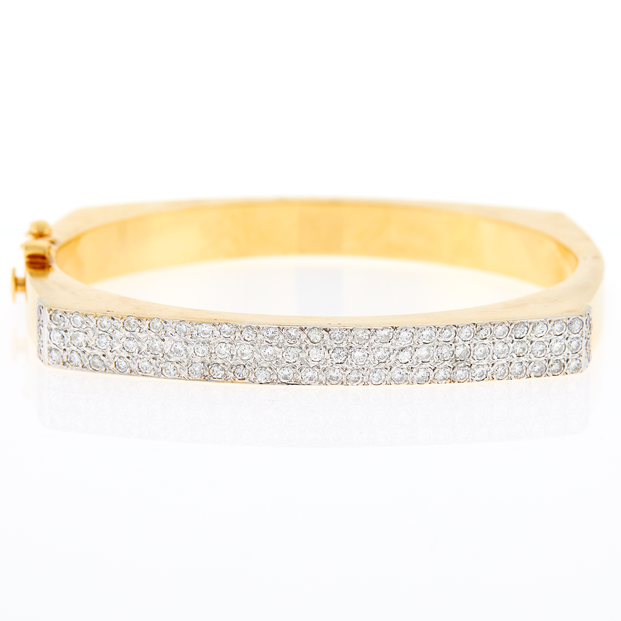 Lot image - Gold and Diamond Bangle Bracelet