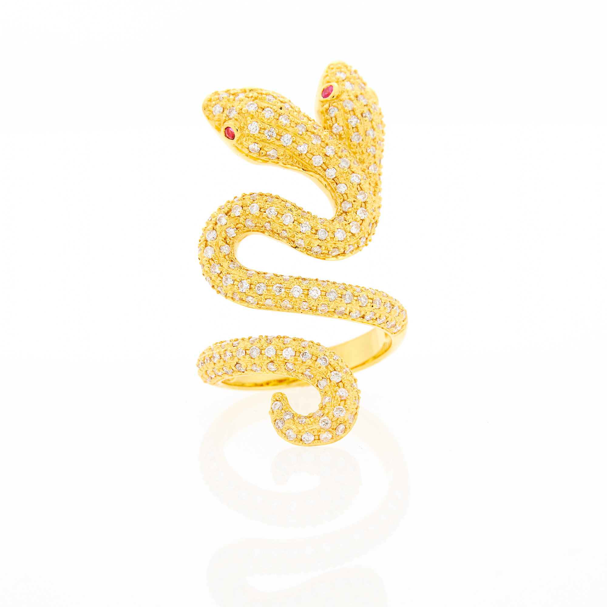 Lot image - Gold and Diamond Snake Ring