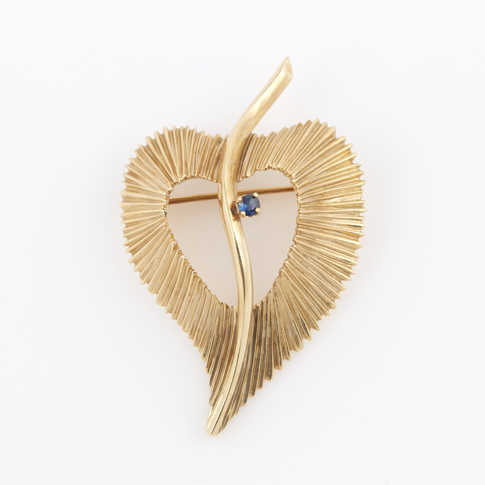 Lot image - Gold and Stone Pin, 14K 8 dwt. all