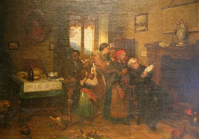 Lot image - Italian School 19th Century THE LONG AWAITED LETTER