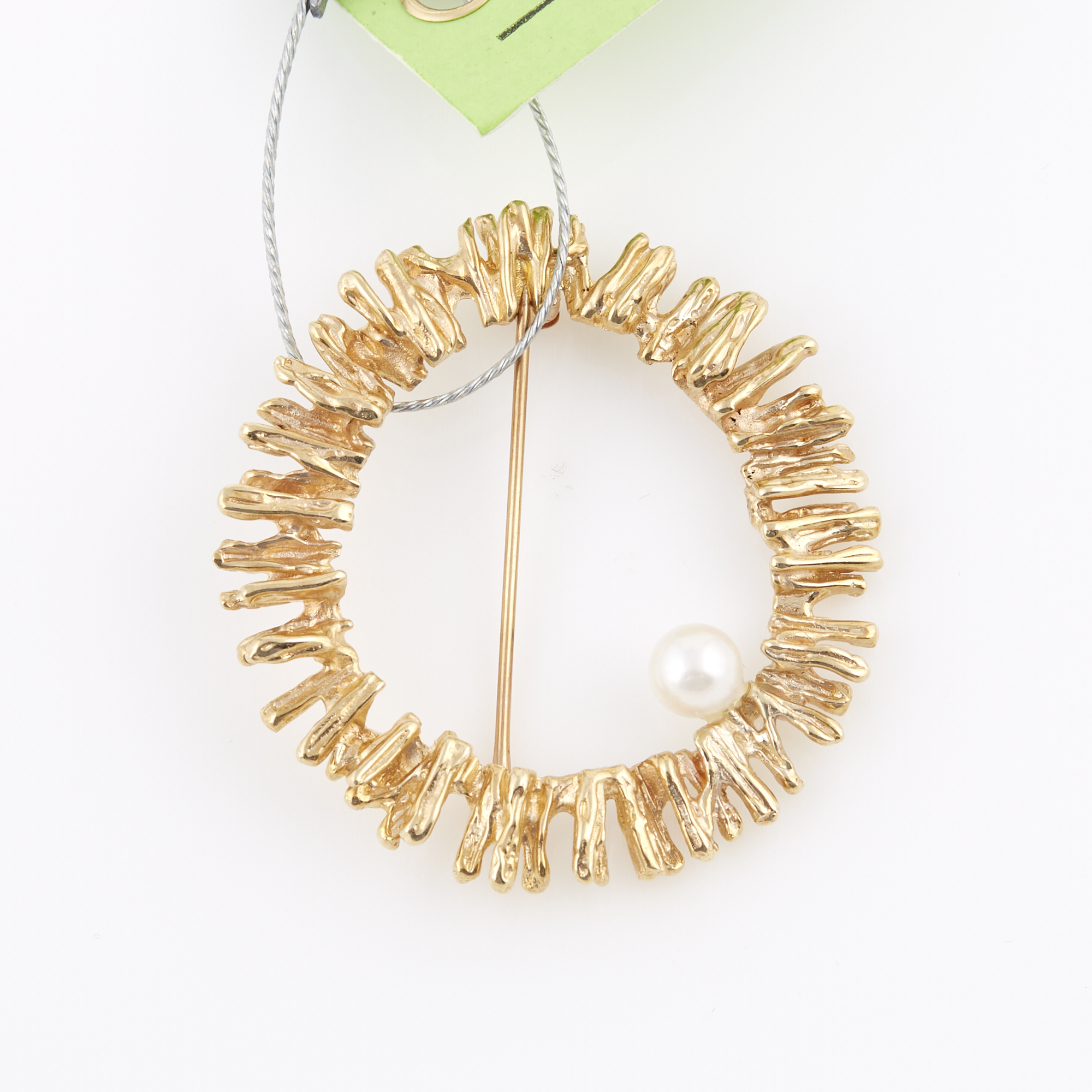 Lot image - Gold and Bead Pin, 14K 6 dwt. all