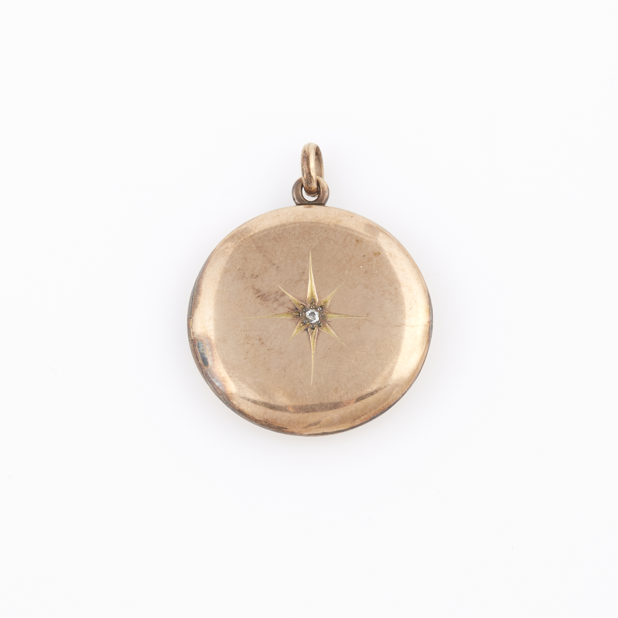 Lot image - Rose Diamond Locket, 10K 3 dwt.
