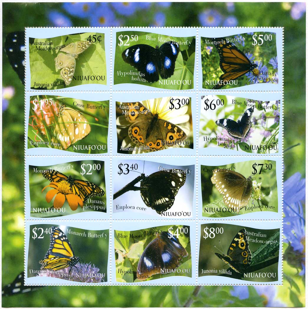 Lot image - Tonga Niuafo'ou 2012 Butterfly Sheet Scott 287