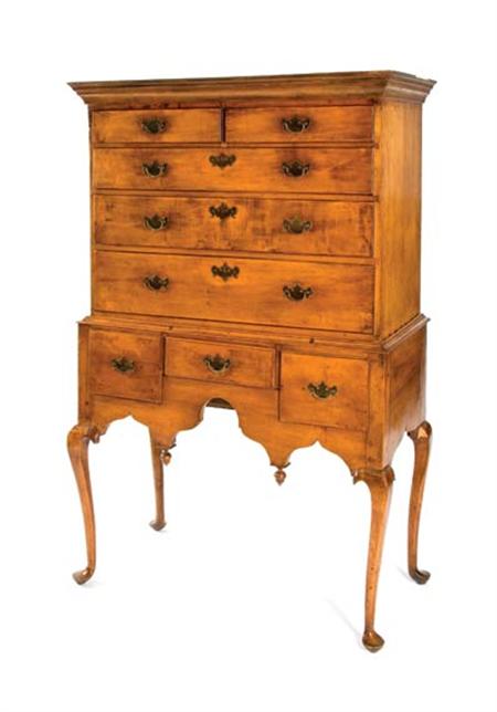 Lot image - Queen Anne Maple High Chest